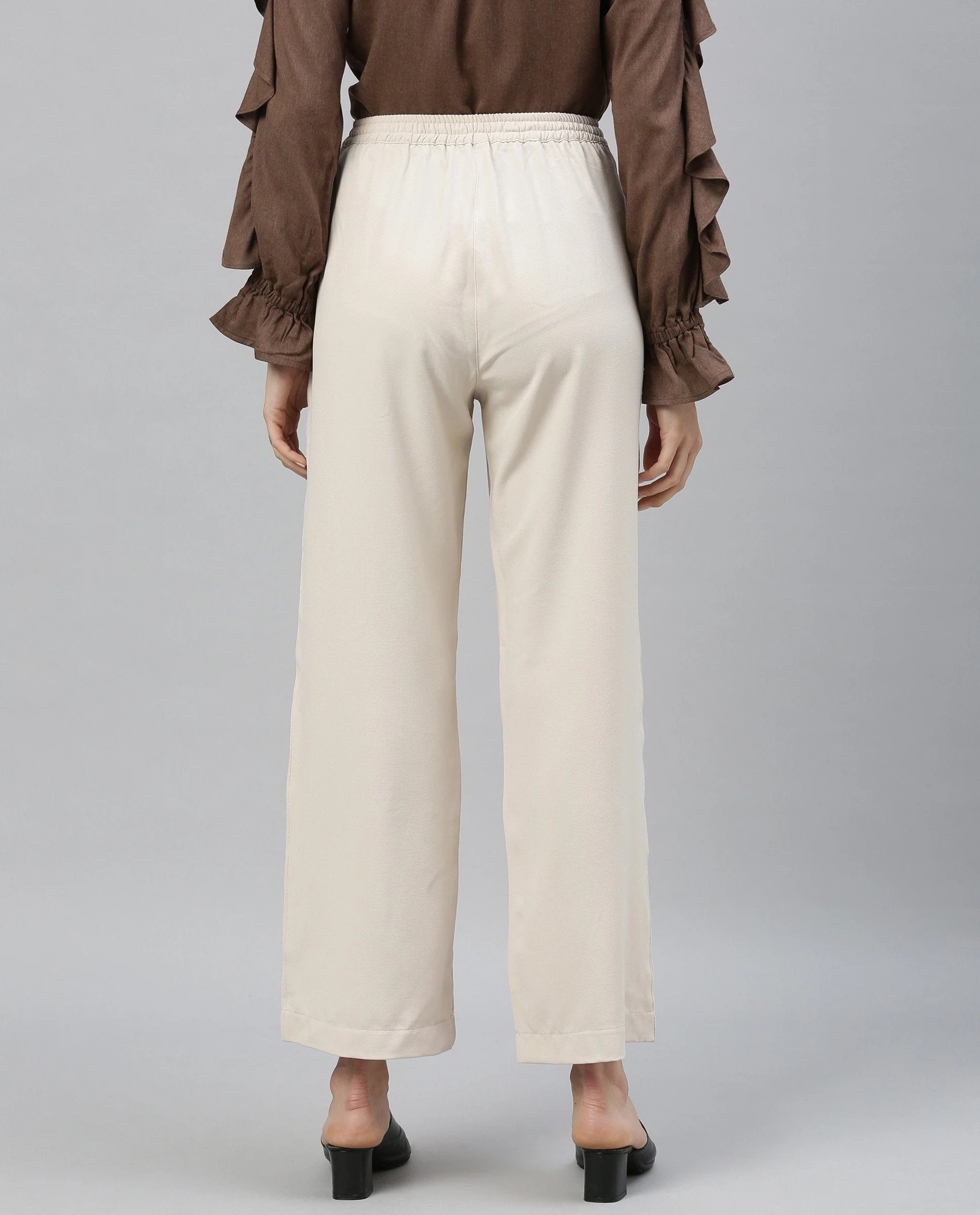 Rareism Women Delta Beige Trousers Solid - Image 5