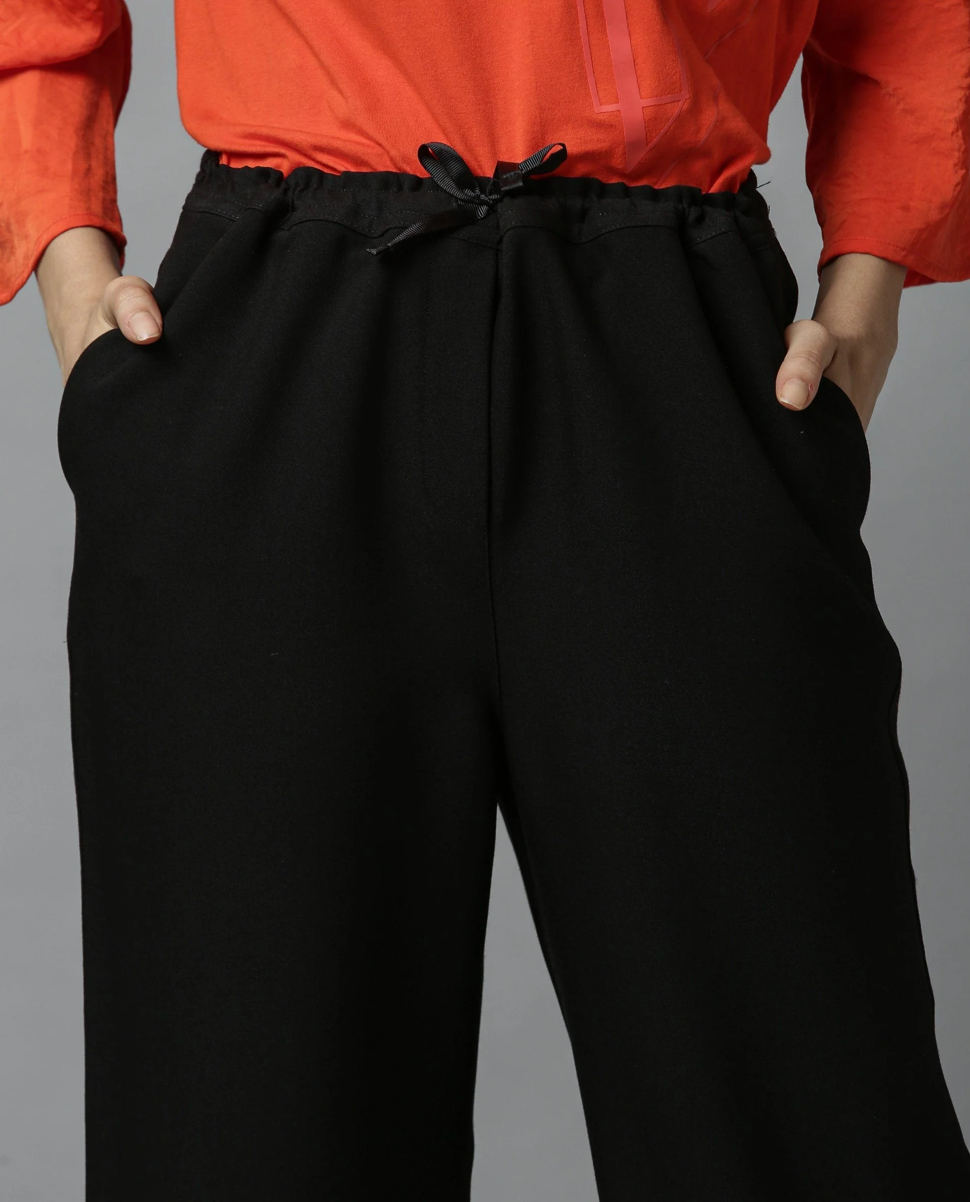 Rareism Women Delta Black Trousers Solid - Image 3