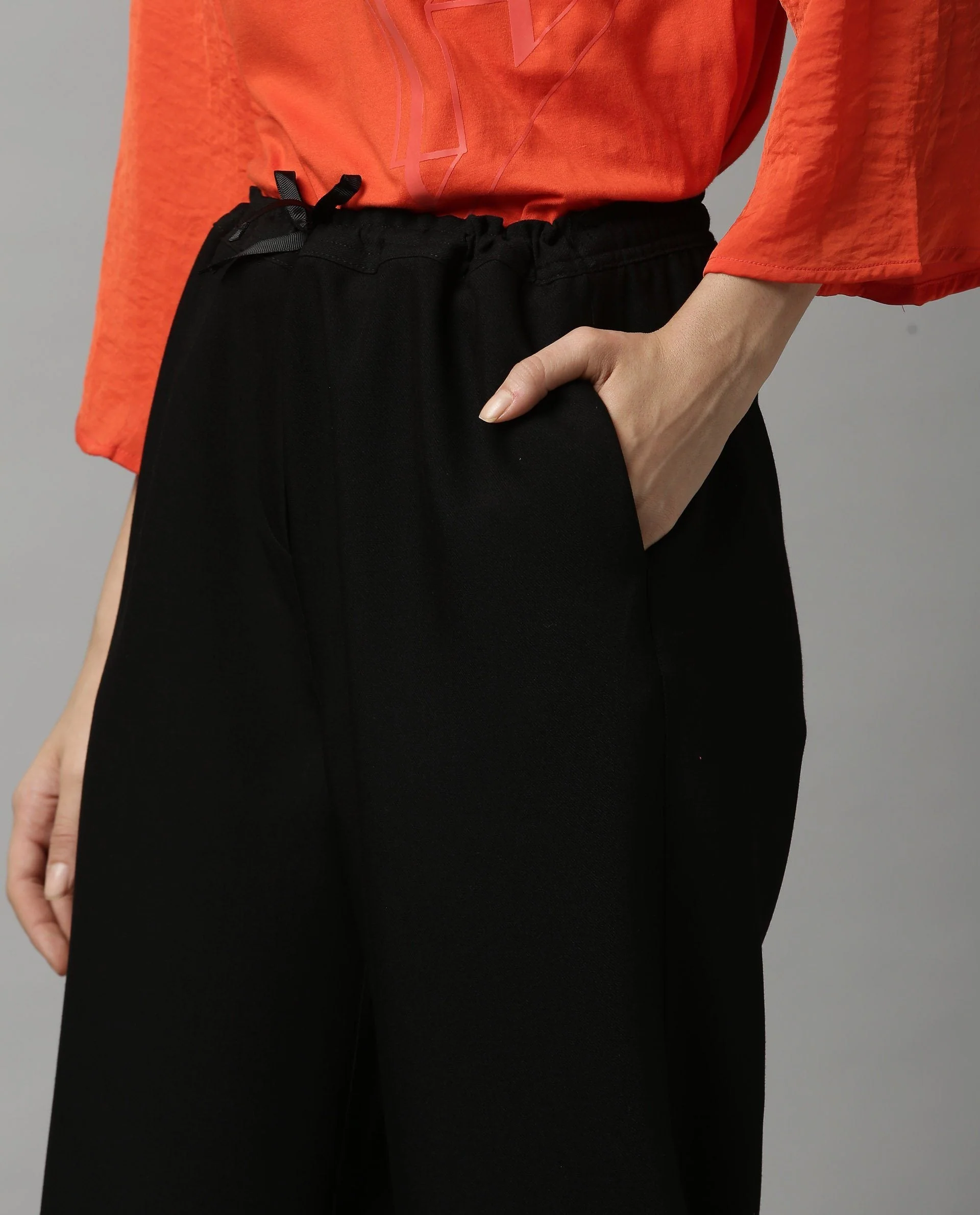 Rareism Women Delta Black Trousers Solid - Image 4