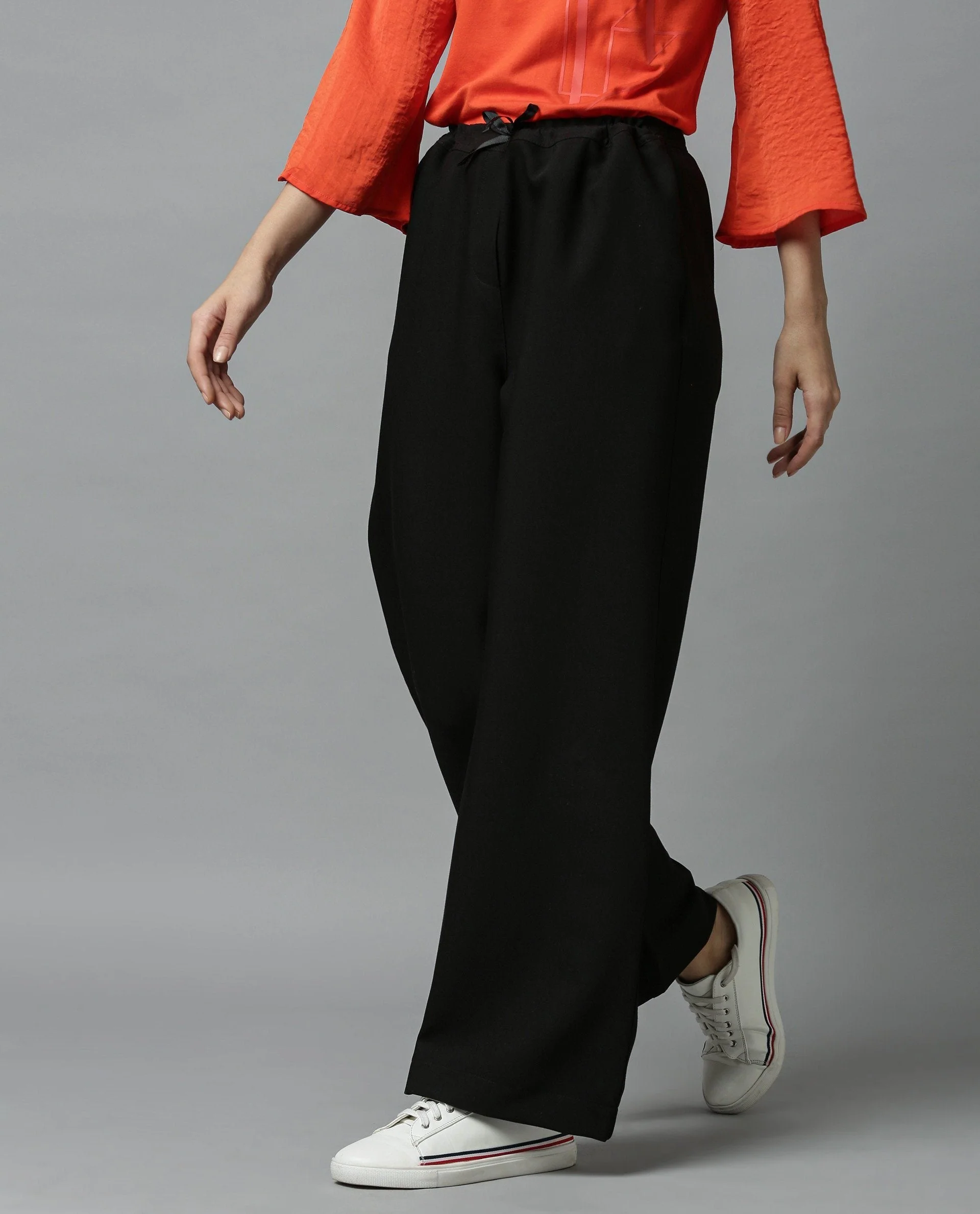 Rareism Women Delta Black Trousers Solid - Image 5