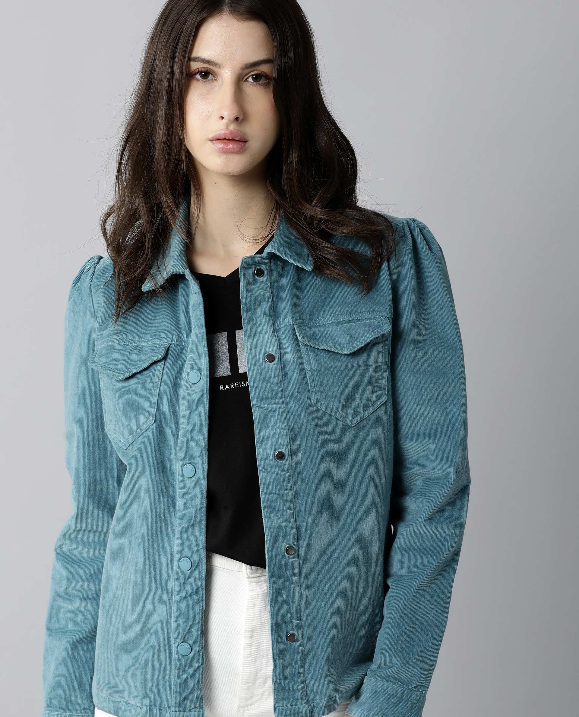 Rareism Women Delux Turq Jacket Full Sleeves Solid - Image 2