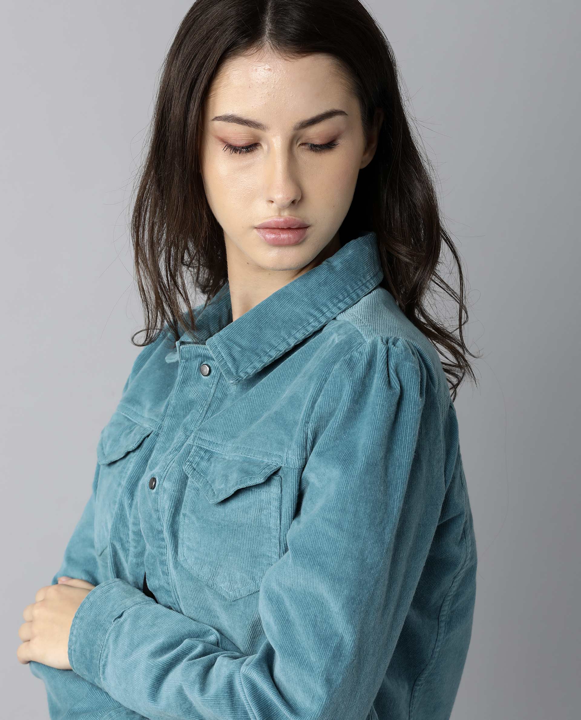 Rareism Women Delux Turq Jacket Full Sleeves Solid - Image 6