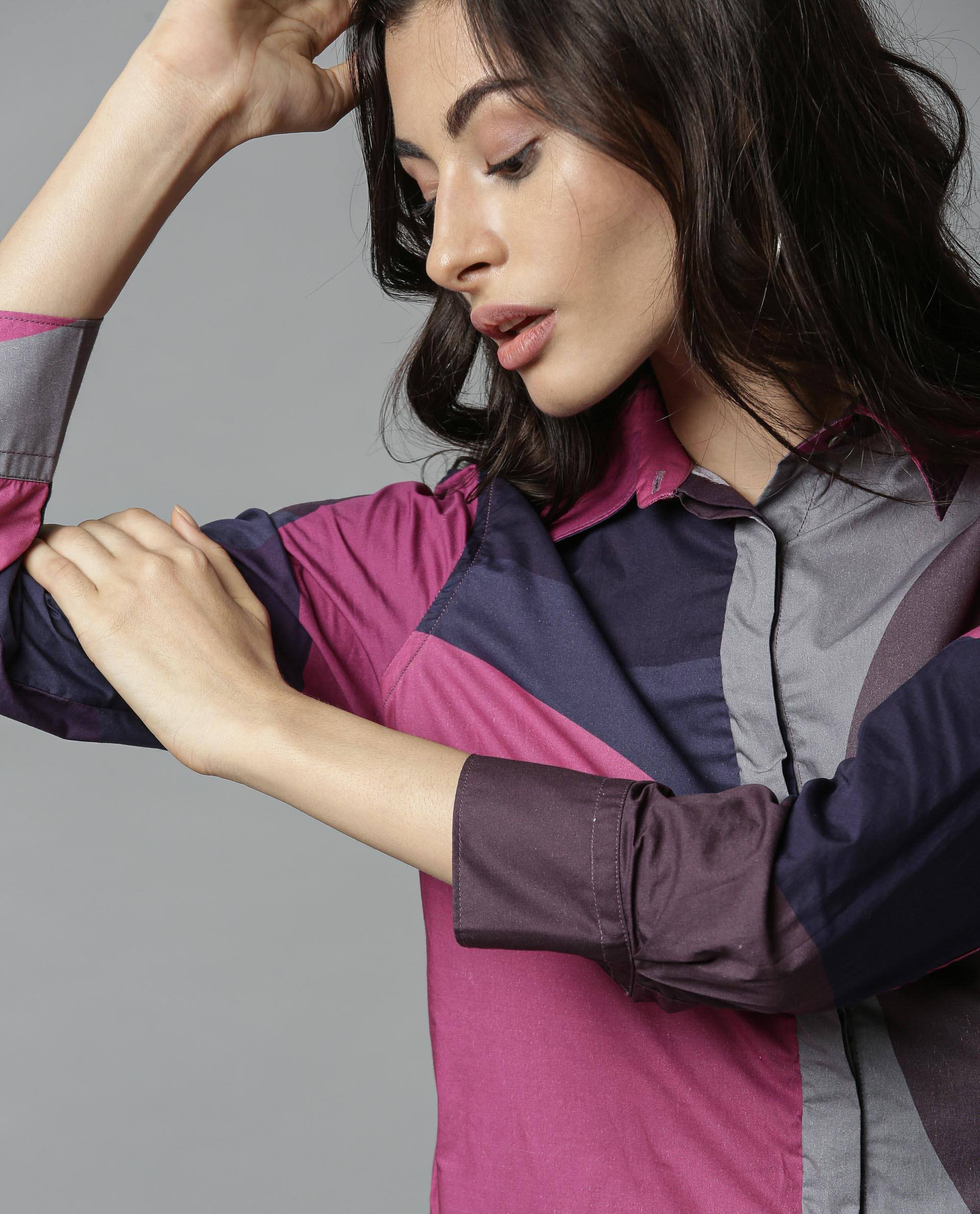 Rareism Women Demi Pink Top Full Sleeves Printed - Image 3