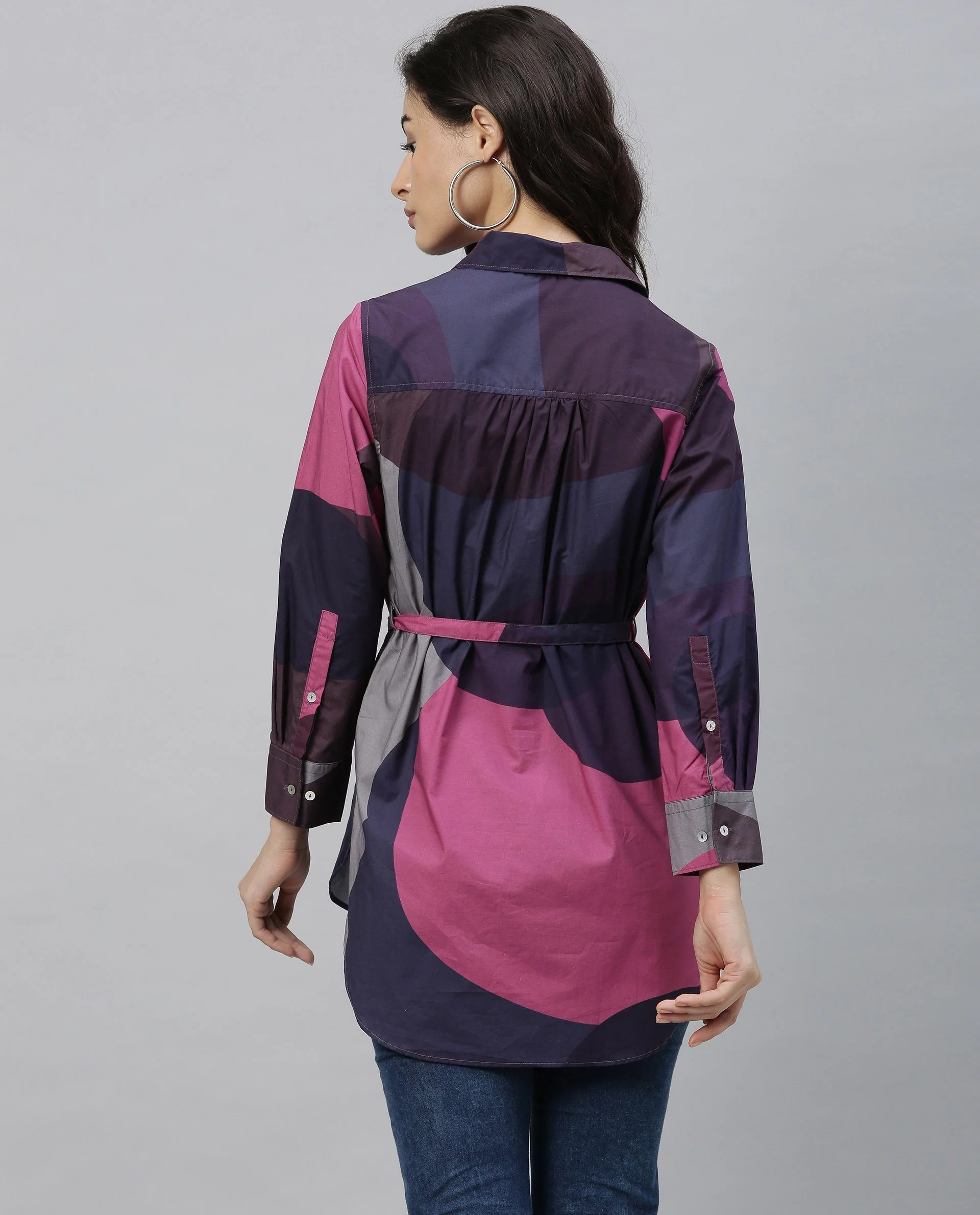 Rareism Women Demi Pink Top Full Sleeves Printed - Image 4