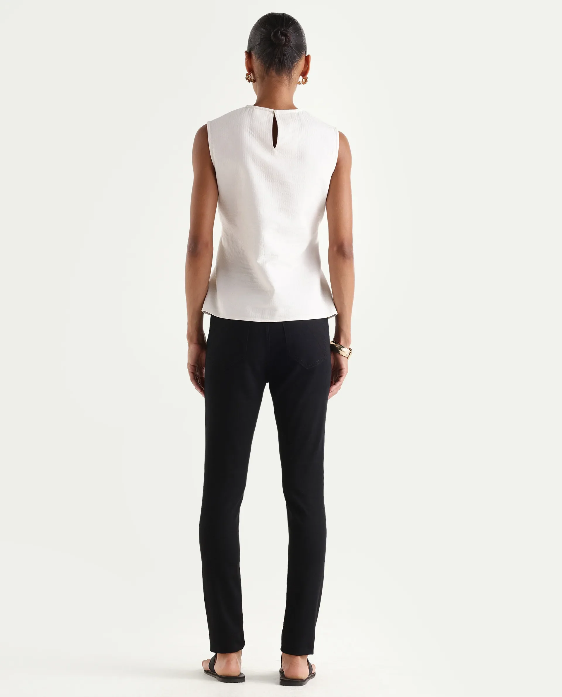 Rareism Women's Dengo Black Cotton Blend Skinny Plain Jeans - Image 7
