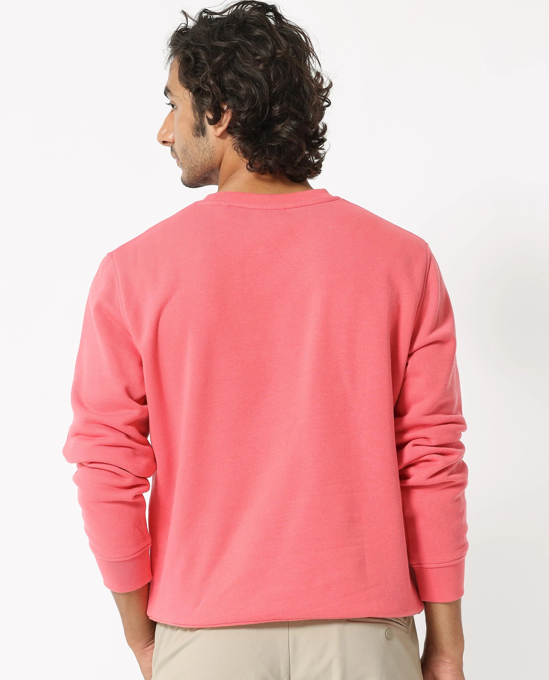 Rare Rabbit Men's Depth Red Cotton Graphic Print Regular Fit Full Sleeve Crew Neck Sweatshirt - Image 8