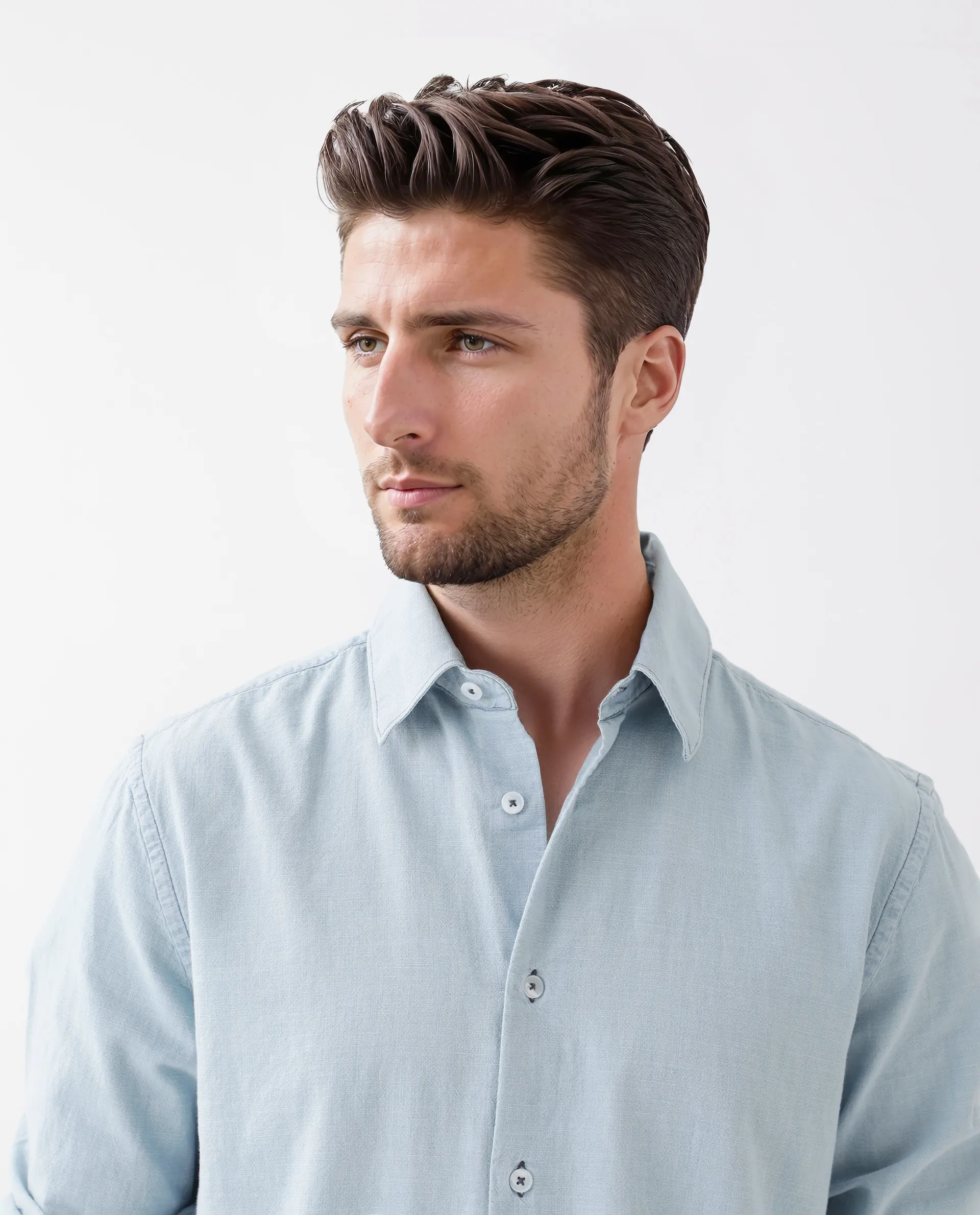 Rare Rabbit Men's Derry Blue Cotton Plain Regular Fit Full Sleeve Collared Shirt - Image 7