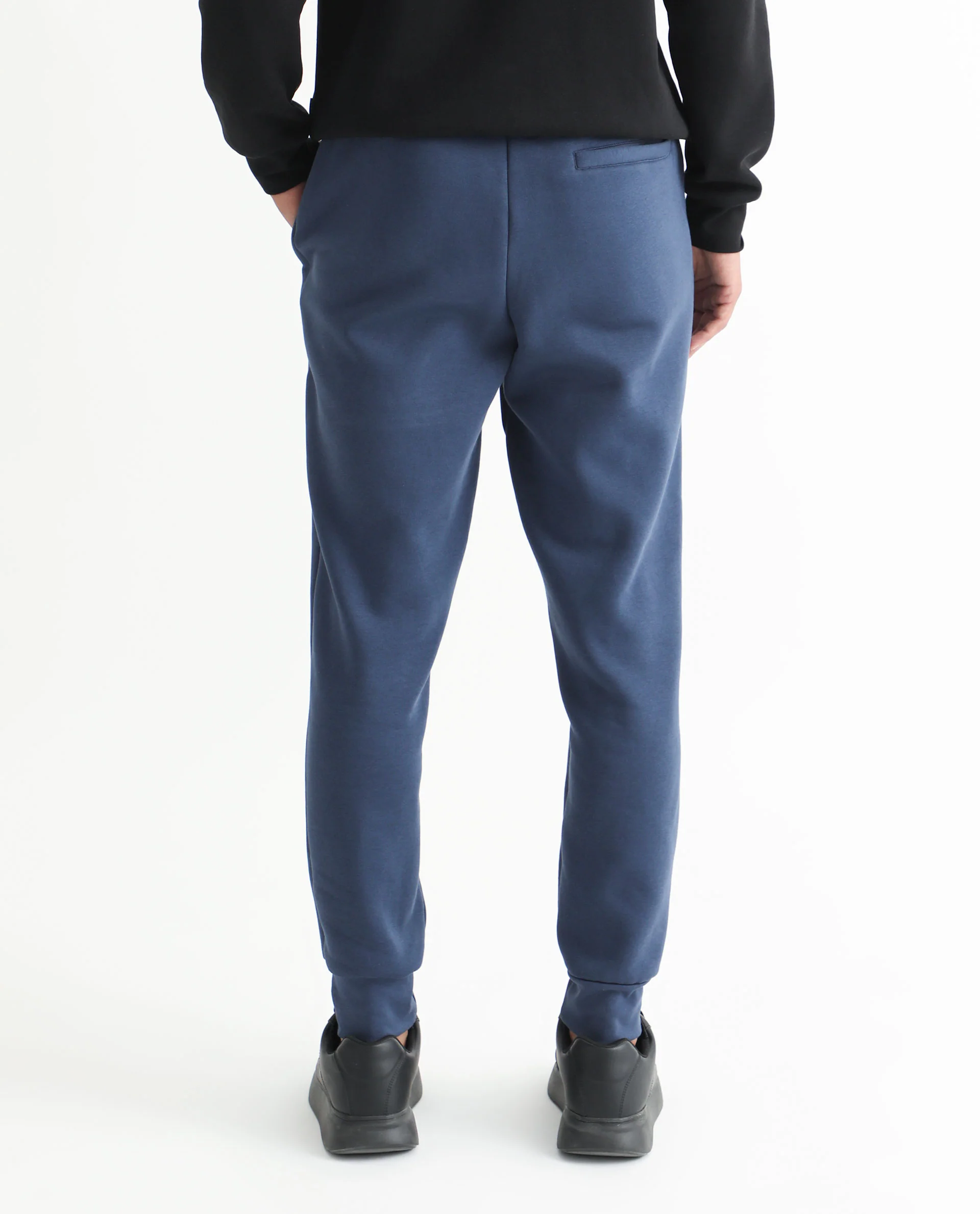 Rare Rabbit Men's Derry Dusky Blue Cotton Plain Regular Fit Joggers - Image 10