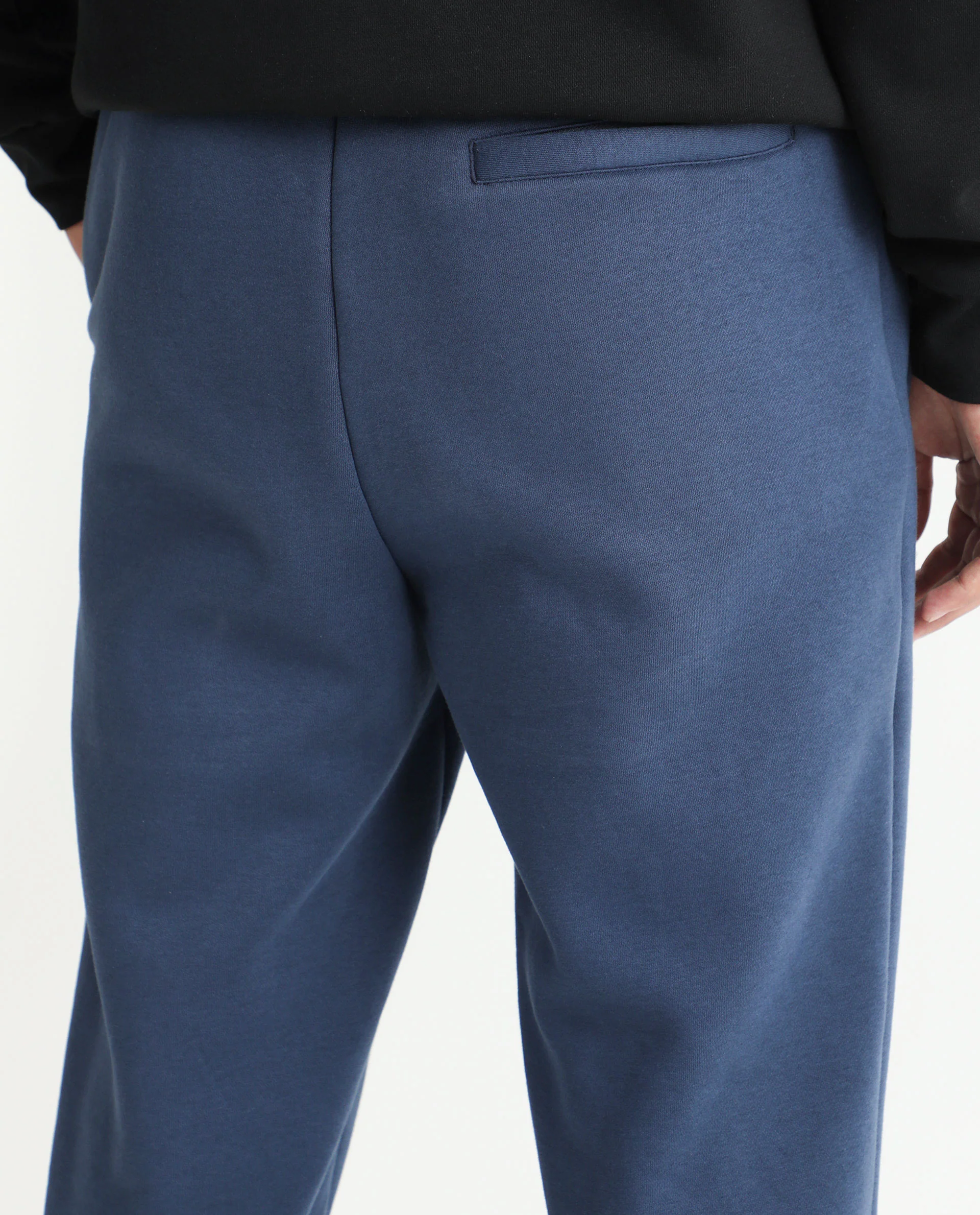Rare Rabbit Men's Derry Dusky Blue Cotton Plain Regular Fit Joggers - Image 8