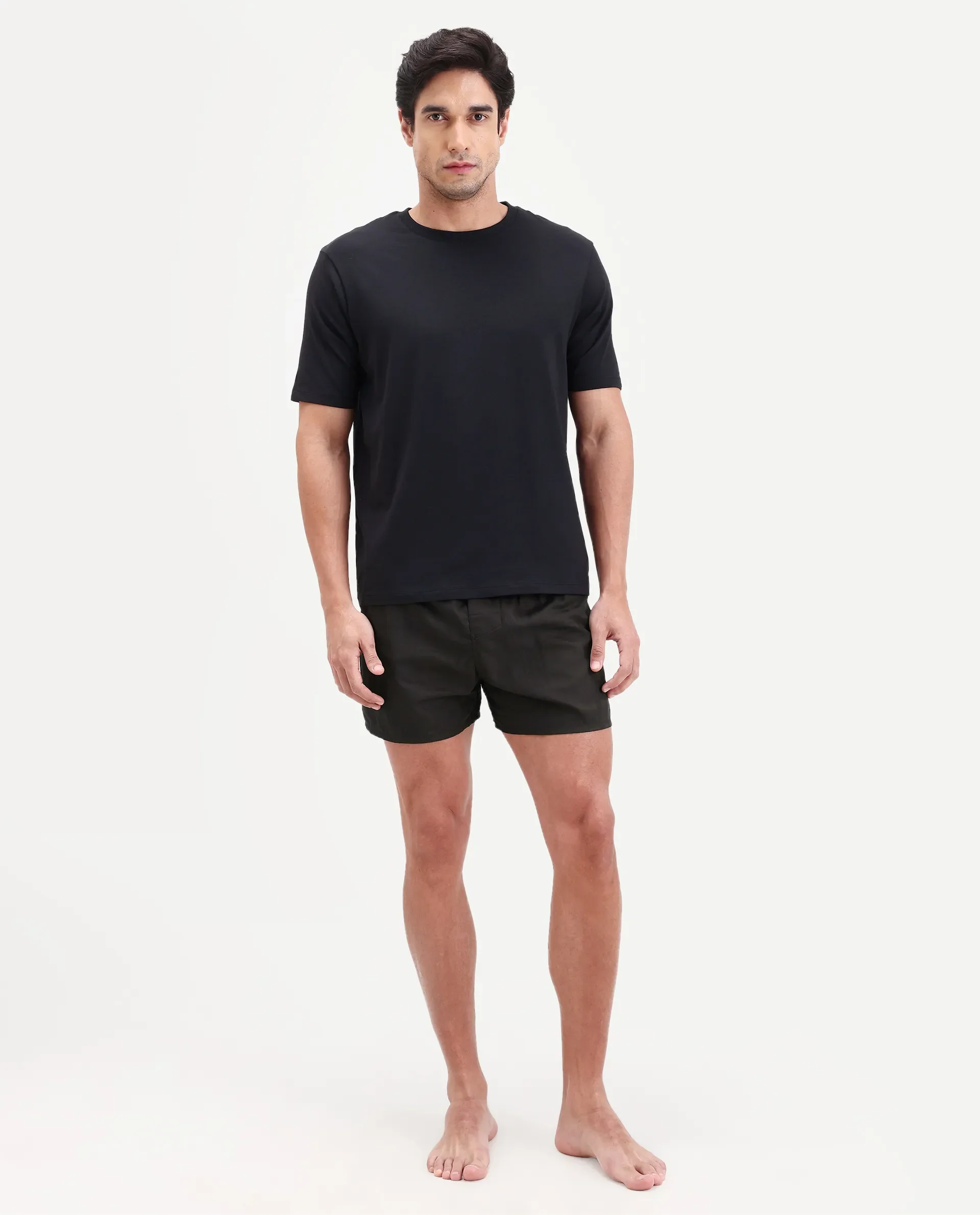 Rare Rabbit Men's Deval Brown Cotton Blend Fabric Regular Fit Checks Boxer - Image 3