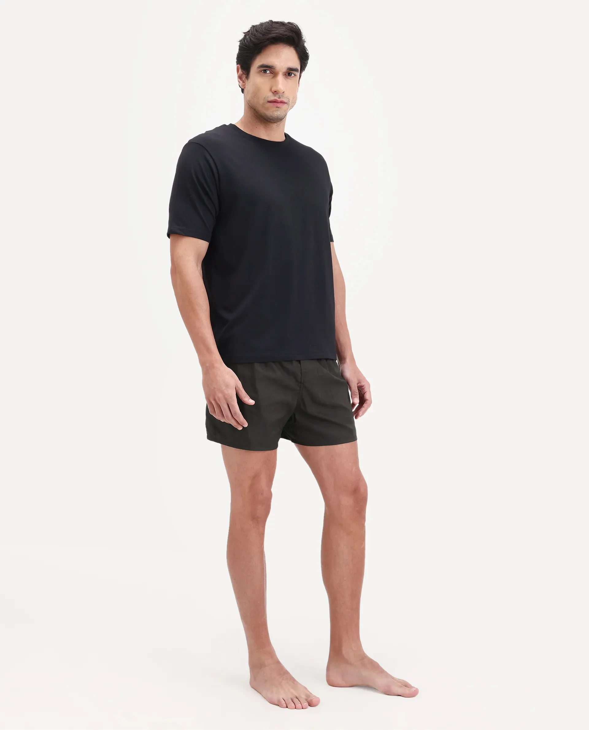 Rare Rabbit Men's Deval Brown Cotton Blend Fabric Regular Fit Checks Boxer - Image 5