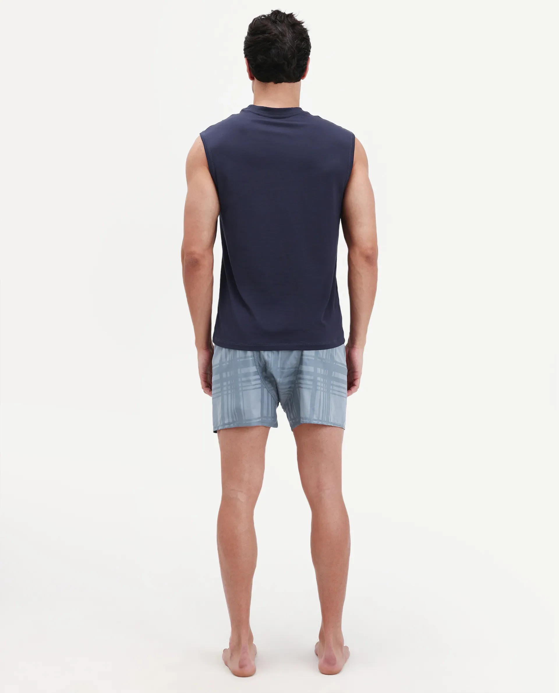 Rare Rabbit Men's Deval Dark Teal Cotton Blend Fabric Regular Fit Checks Boxer - Image 7
