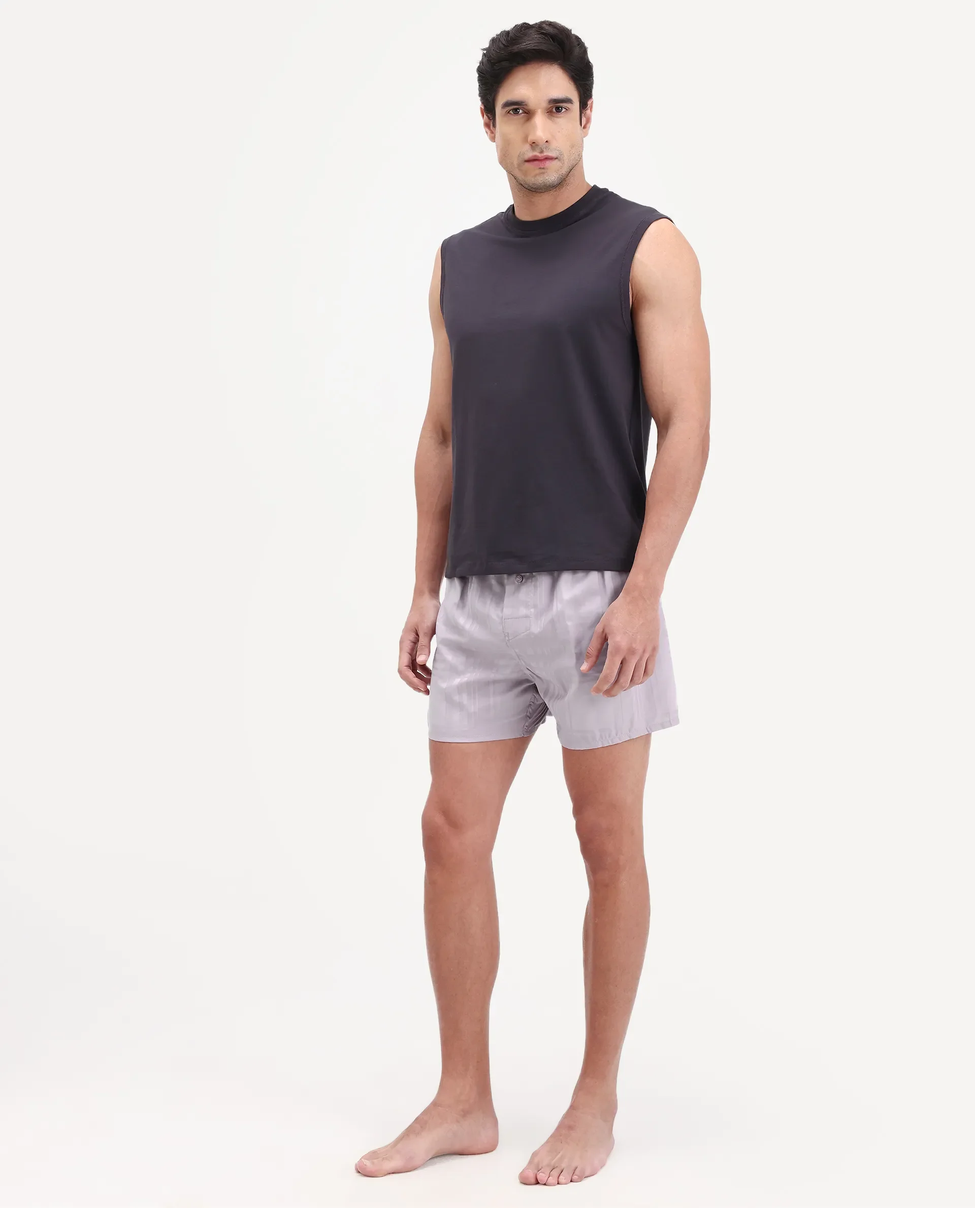 Rare Rabbit Men's Deval Dusky Pink Cotton Blend Fabric Regular Fit Checks Boxer - Image 7