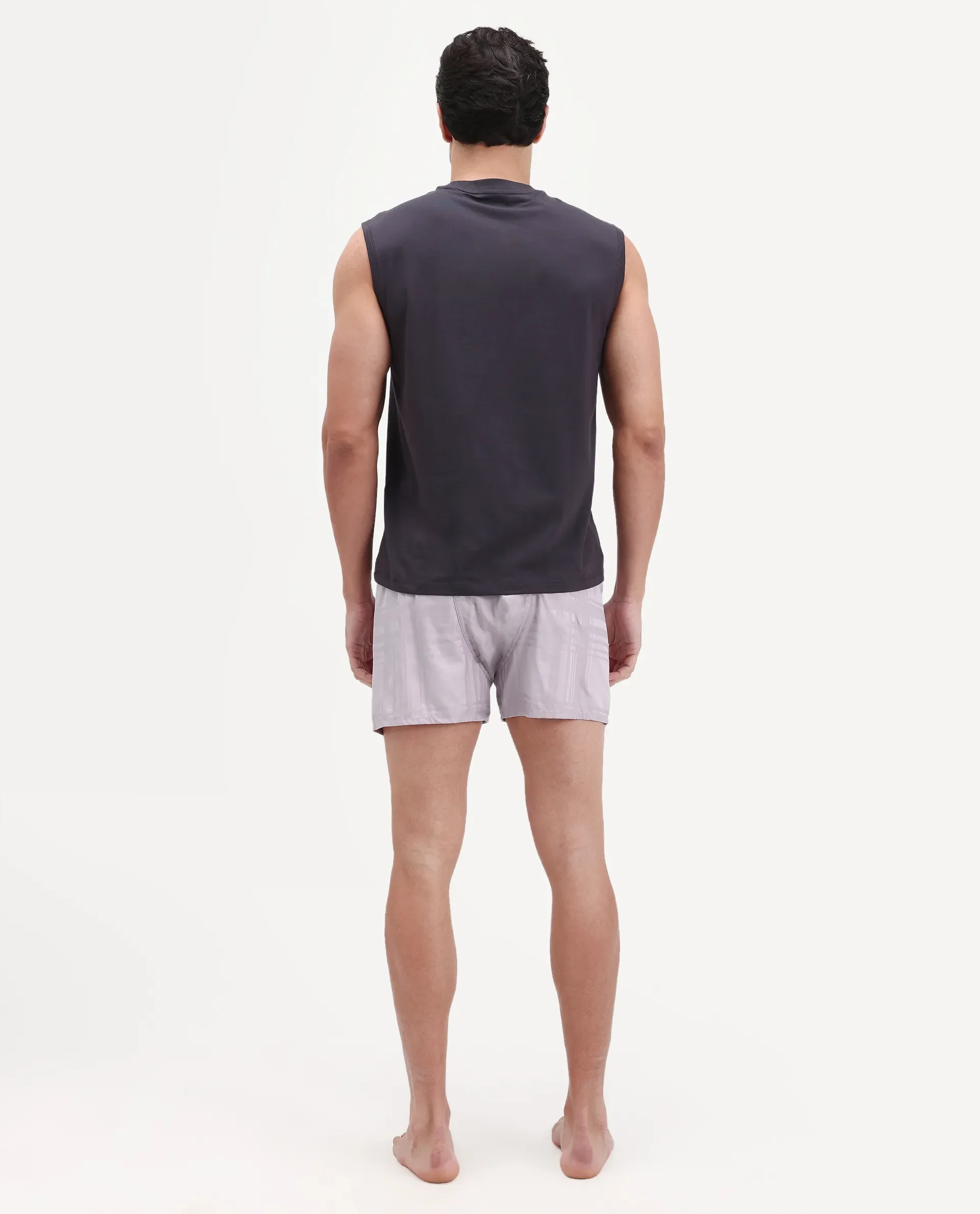 Rare Rabbit Men's Deval Dusky Pink Cotton Blend Fabric Regular Fit Checks Boxer - Image 9