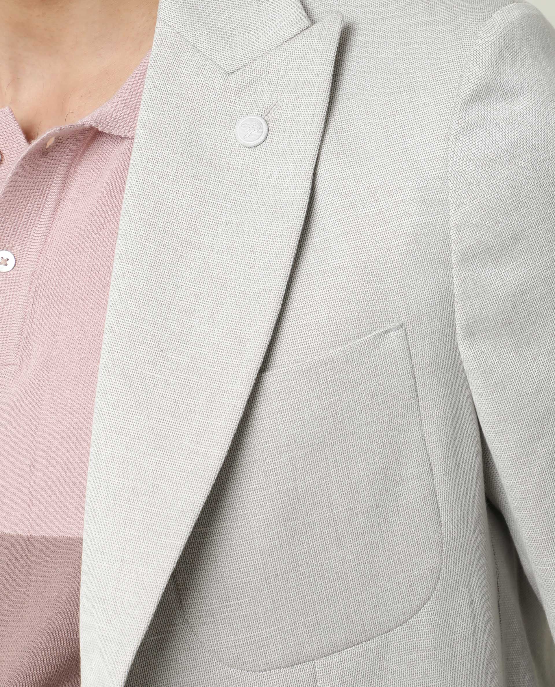 Rare Rabbit Men's Dexit Beige Polyester Plain Tailored Fit Full Sleeve Lapel Neck Blazer - Image 3