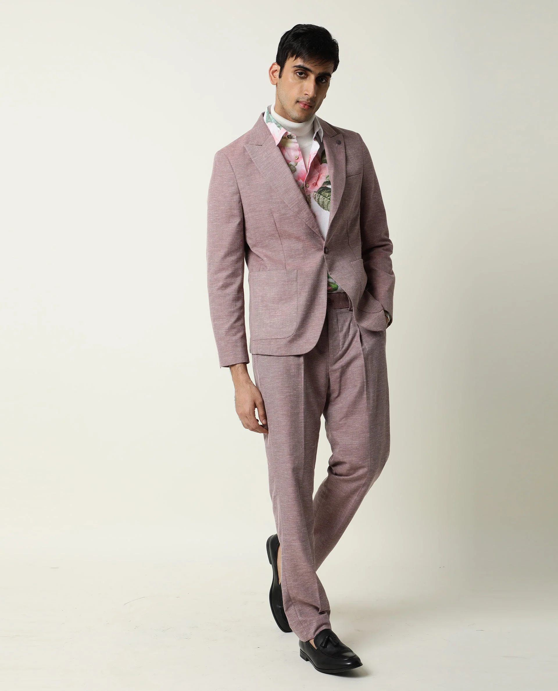 Rare Rabbit Men's Dexit Maroon Polyester Plain Tailored Fit Full Sleeve Lapel Neck Blazer - Image 6