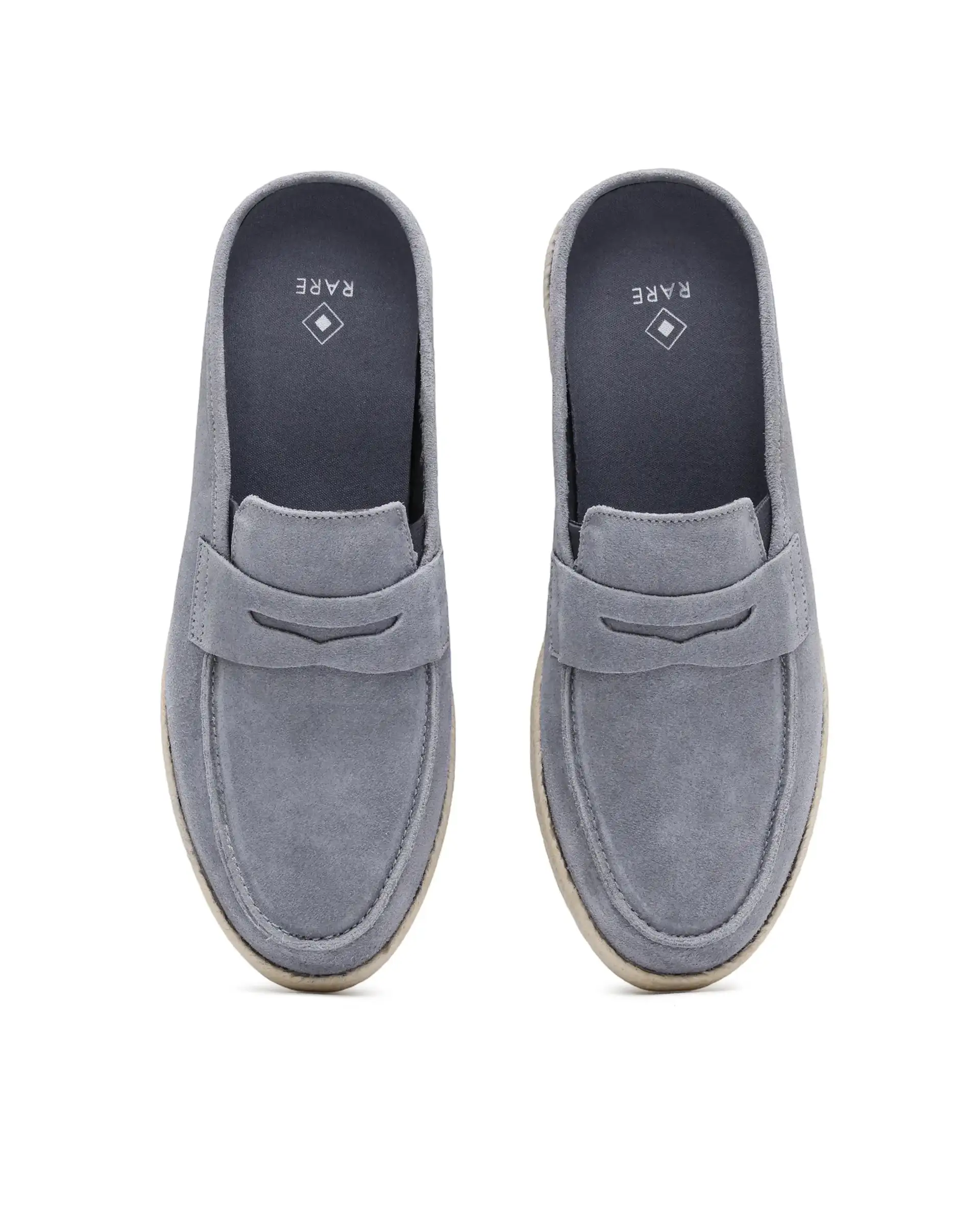 Rare Rabbit Men Diago Light Grey Suede Leather Slip-On Closure Shoes - Image 6