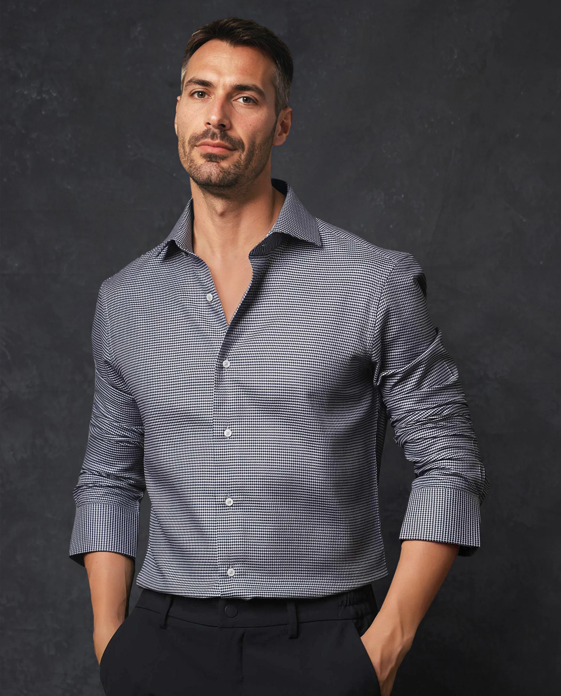 Rare Rabbit Men's Diff Blue Cotton Checked Print Tailored Fit Full Sleeve Collared Shirt - Image 7