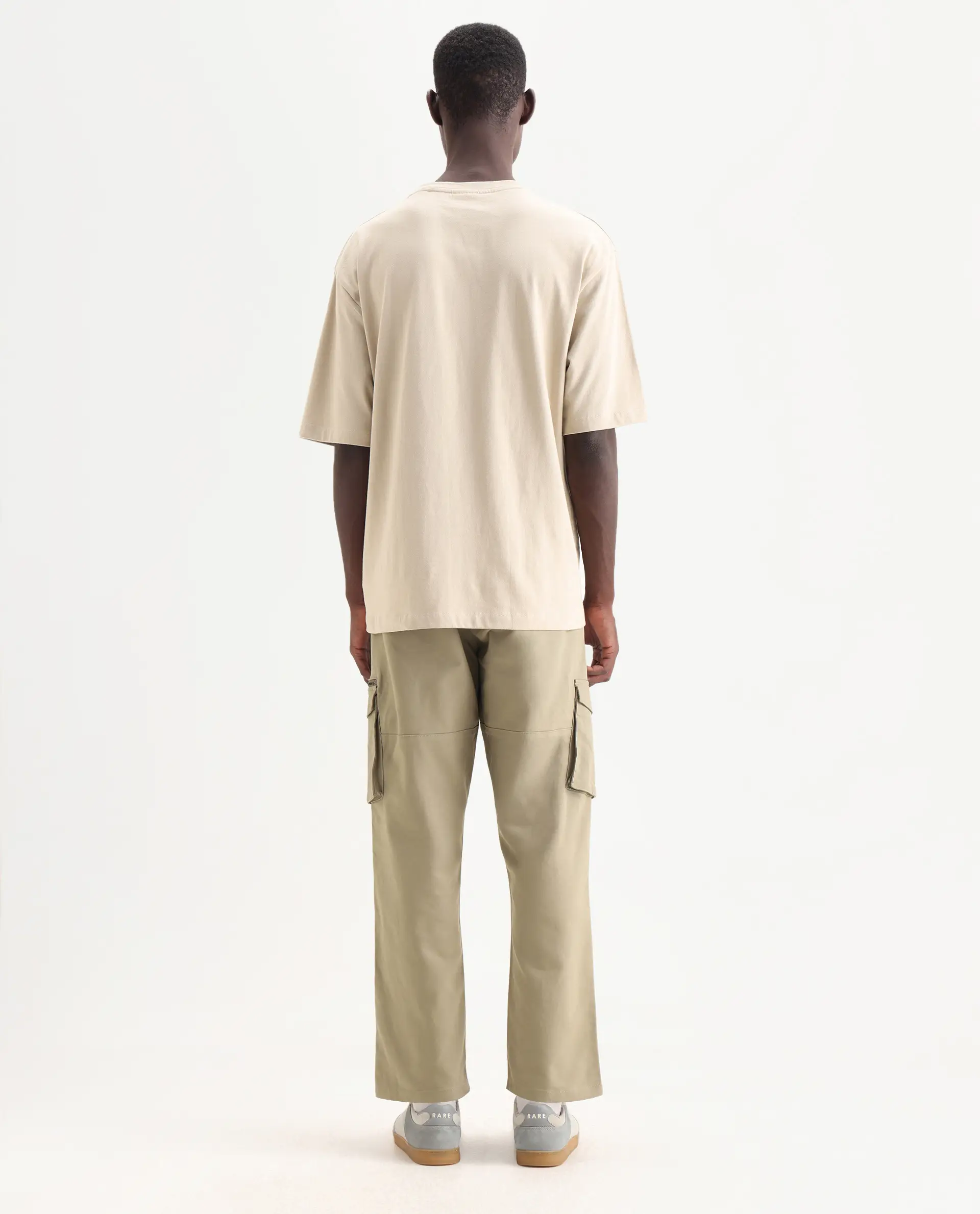 Rare Rabbit Men's Dima Light Olive Cotton Plain Regular Fit Trouser - Image 9