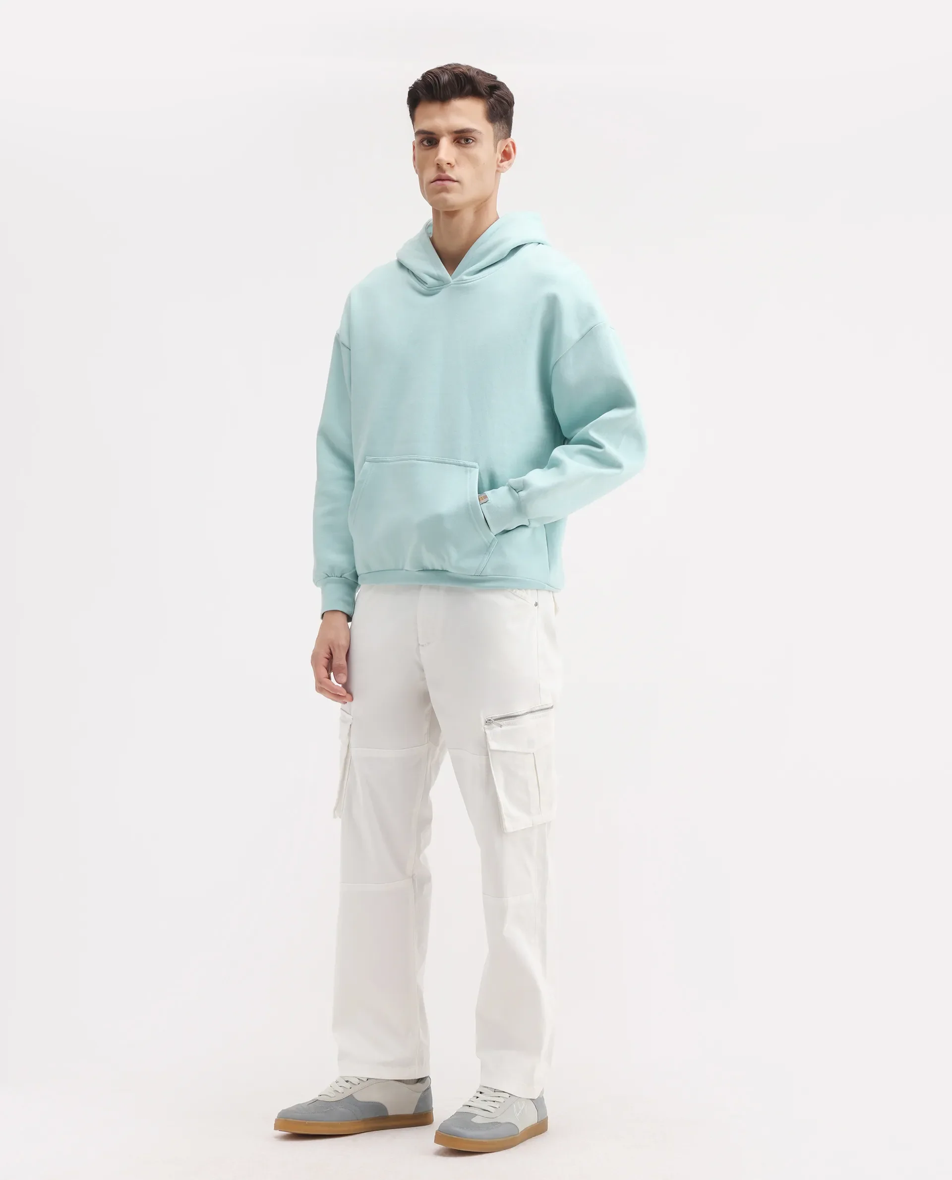 Rare Rabbit Men's Dima White Cotton Plain Regular Fit Trouser - Image 6