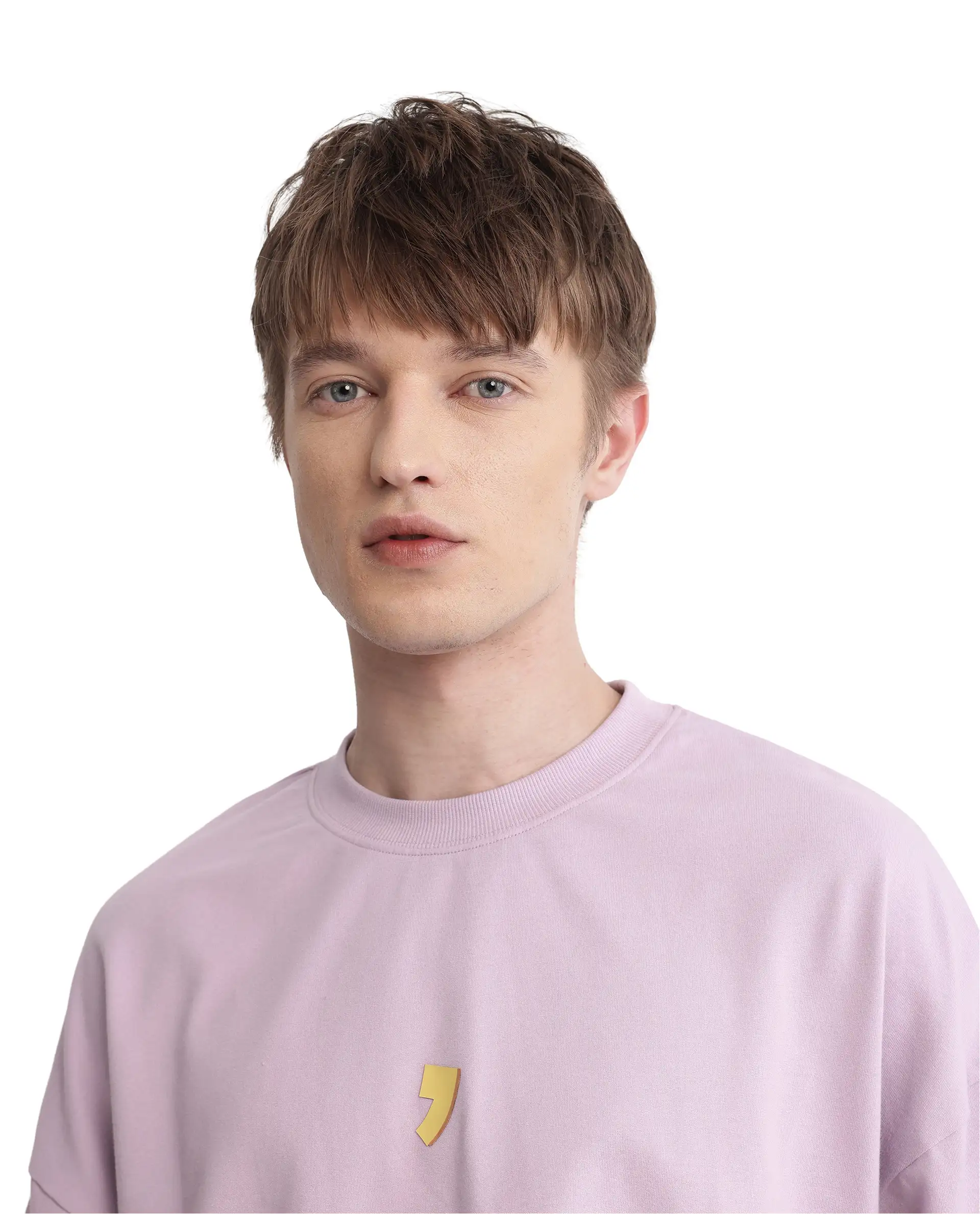 Rare Rabbit Men's Diner Pastel Purple Cotton Graphic Print Oversized Fit Half Sleeve Crew Neck T-Shirt - Image 8