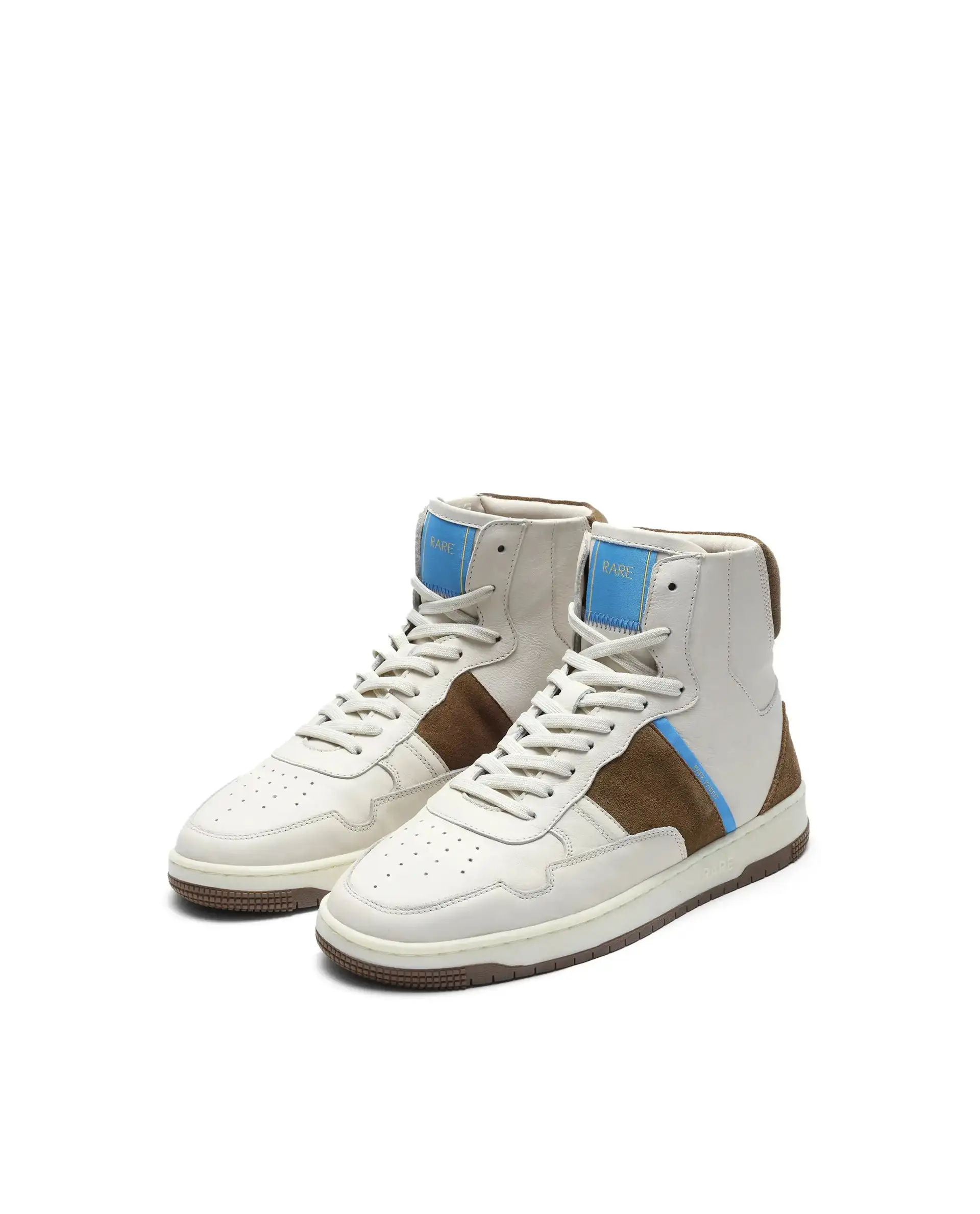 Rare Rabbit Men's Dist Beige Leather Lace-Up Closure High-Top Sneaker - Image 3