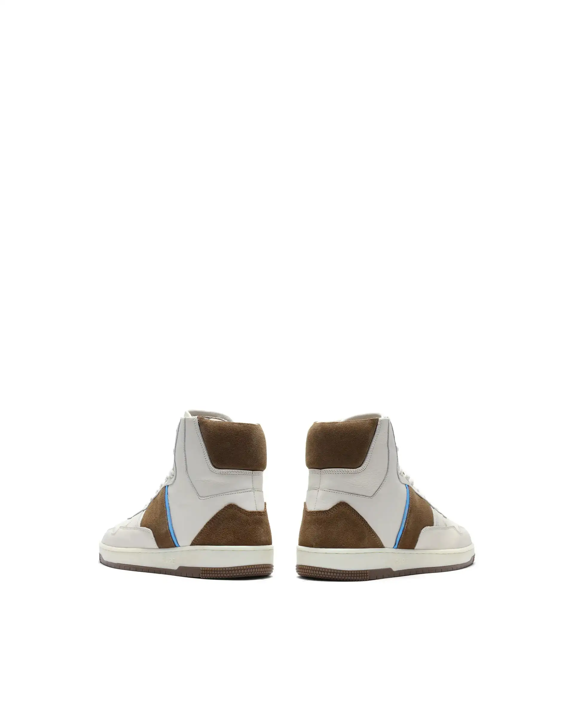 Rare Rabbit Men's Dist Beige Leather Lace-Up Closure High-Top Sneaker - Image 5