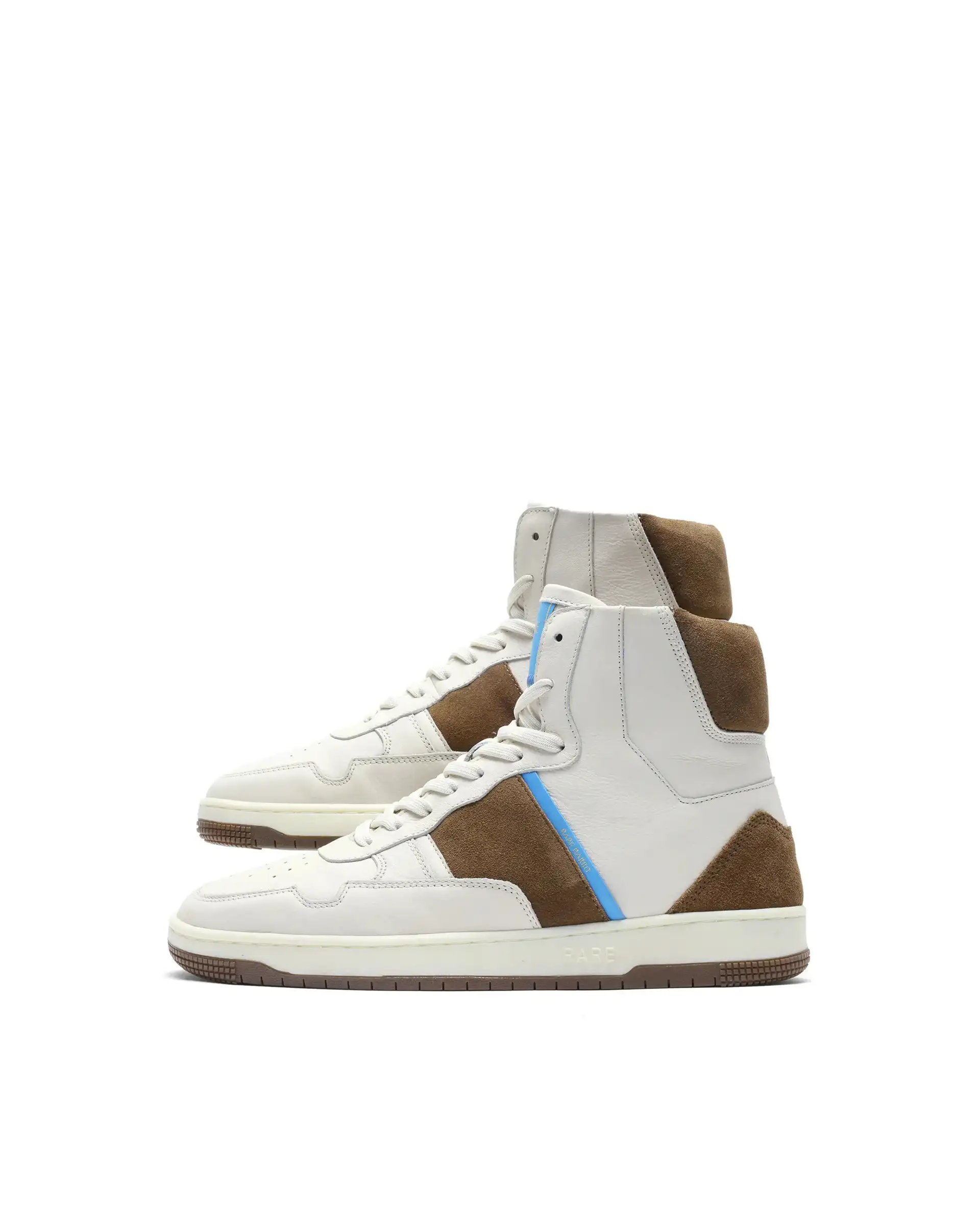 Rare Rabbit Men's Dist Beige Leather Lace-Up Closure High-Top Sneaker - Image 7