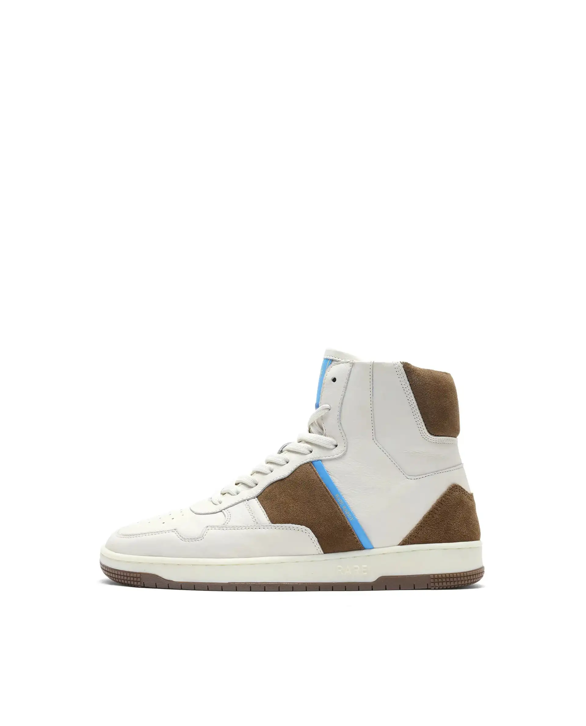 Rare Rabbit Men's Dist Beige Leather Lace-Up Closure High-Top Sneaker - Image 9