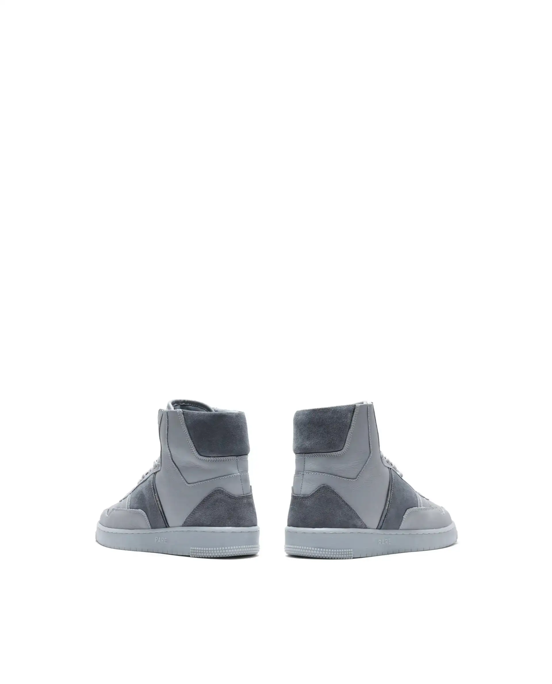 Rare Rabbit Men's Dist Grey Leather Lace-Up Closure High-Top Sneaker - Image 6