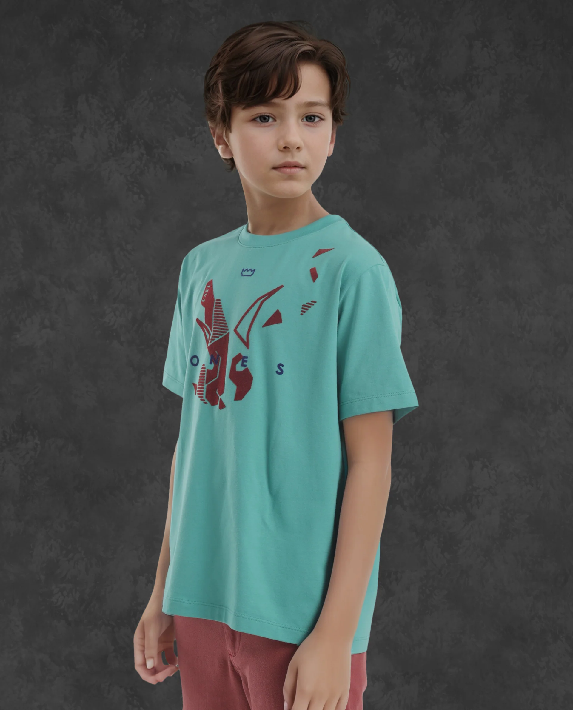 Rare Ones Kids Div Green Cotton Half Sleeves Crew Neck Regular Fit Graphic Print T-Shirt - Image 7
