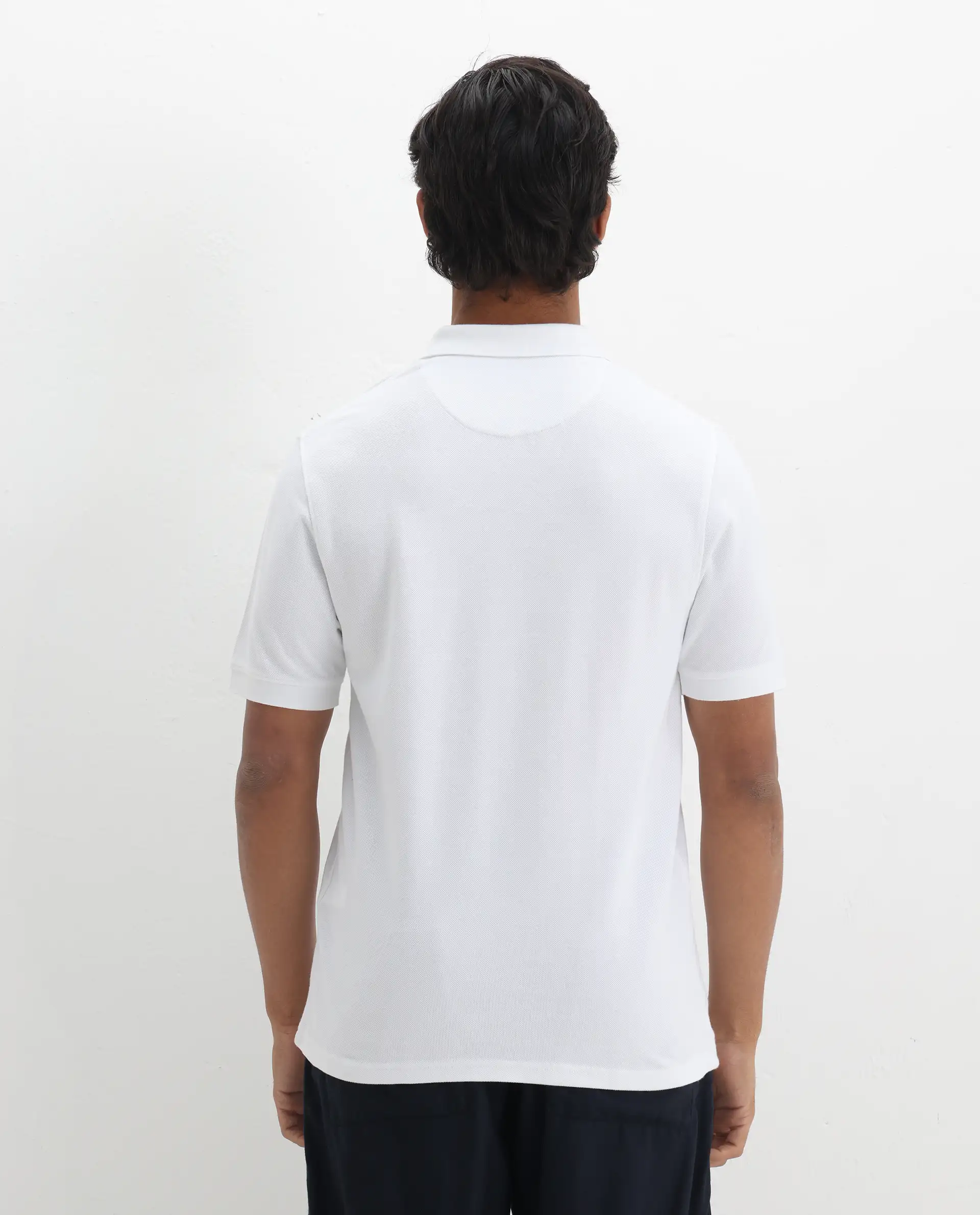 Rare Rabbit Men's Dive White Cotton Embroidered Regular Fit Half Sleeve Polo - Image 8