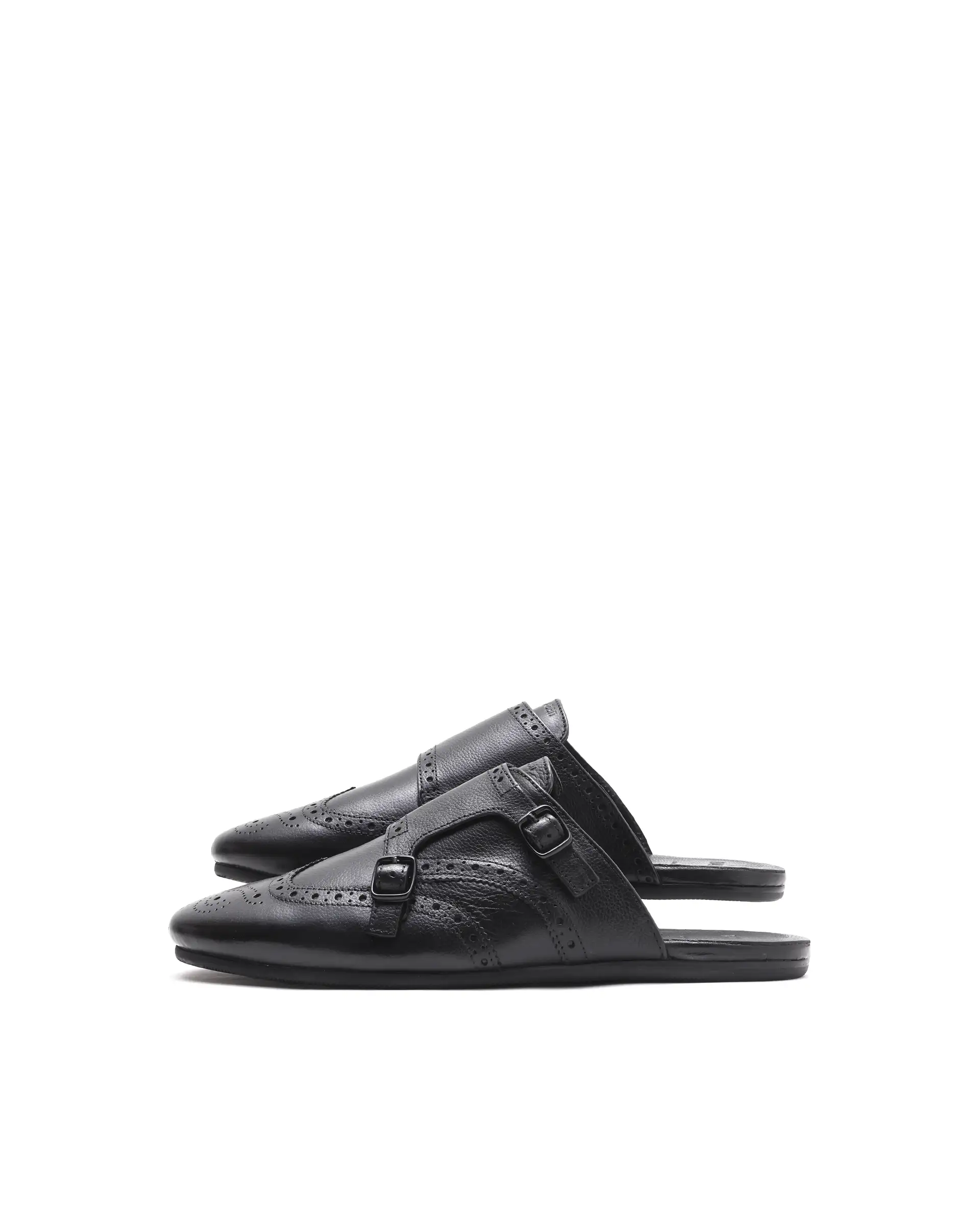 Rare Rabbit Men's Dmonk Black Leather Mule - Image 3