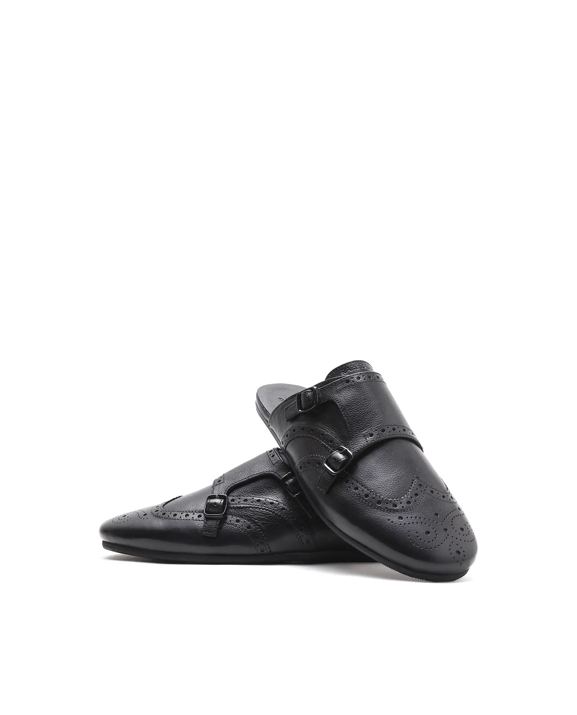 Rare Rabbit Men's Dmonk Black Leather Mule - Image 4