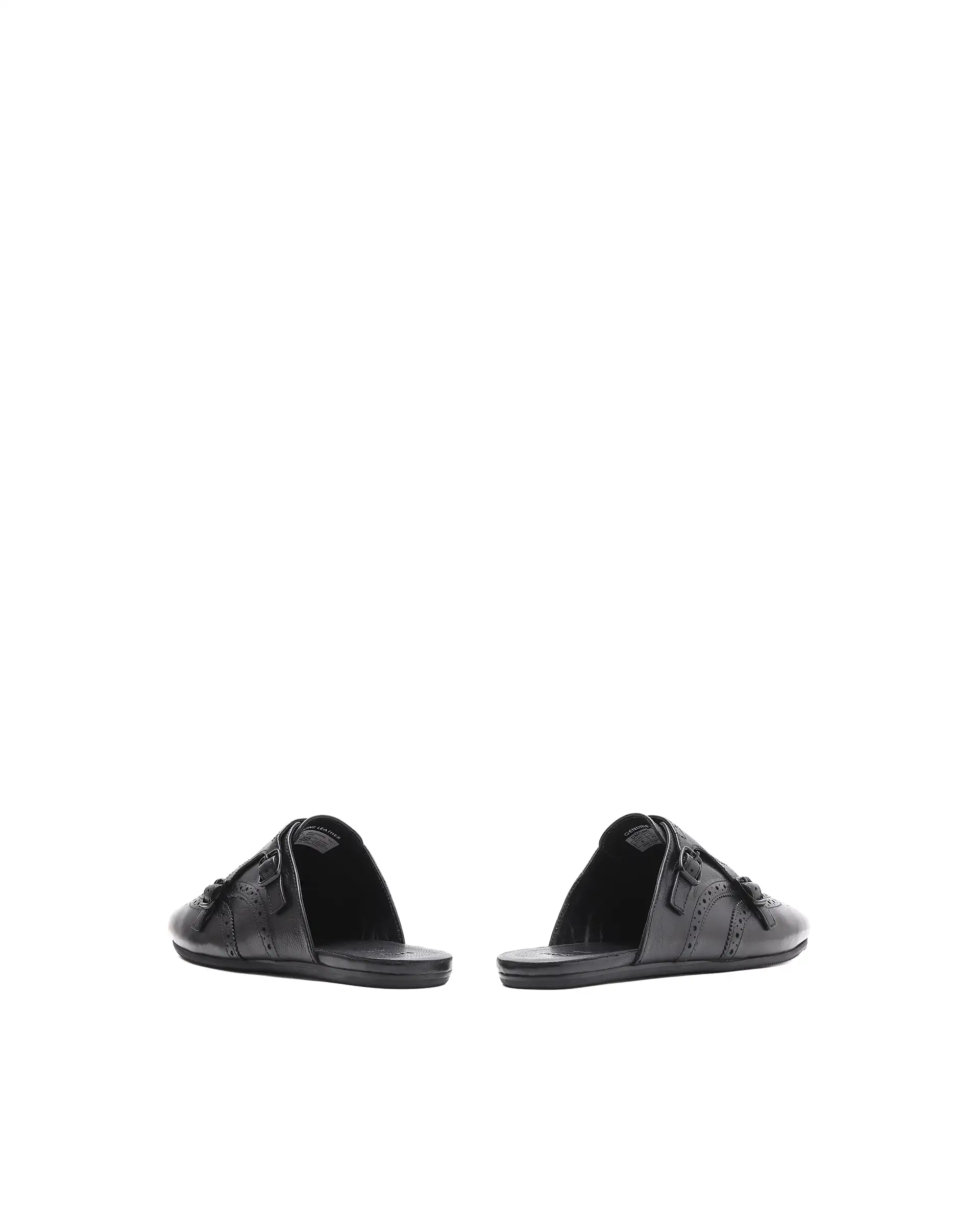Rare Rabbit Men's Dmonk Black Leather Mule - Image 5
