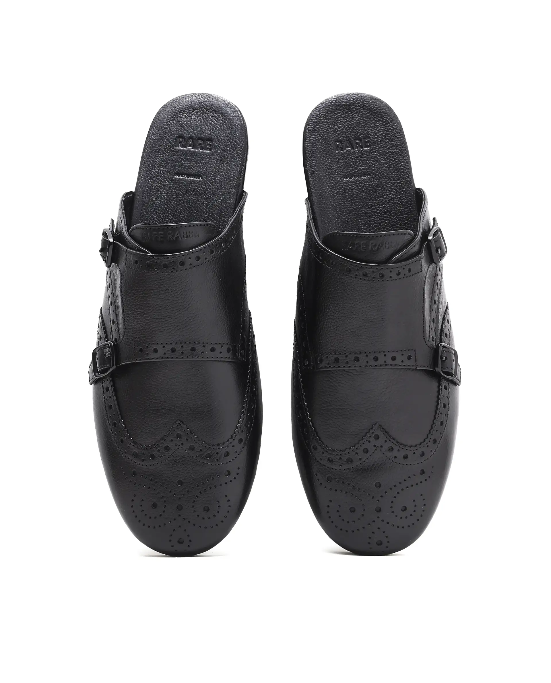 Rare Rabbit Men's Dmonk Black Leather Mule - Image 7