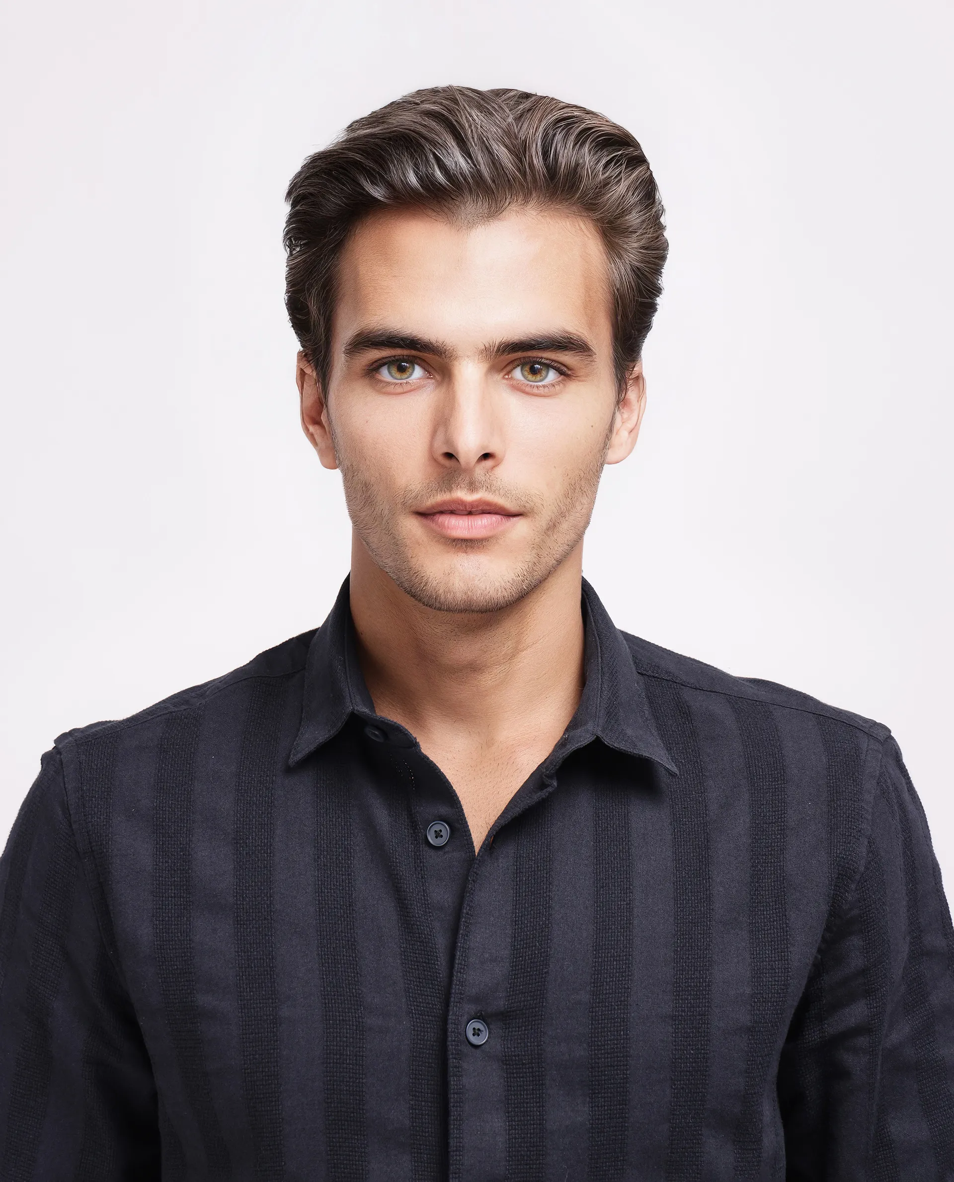 Rare Rabbit Men's Dobbiz Black Cotton Striped Print Regular Fit Half Sleeve Collared Shirt - Image 7