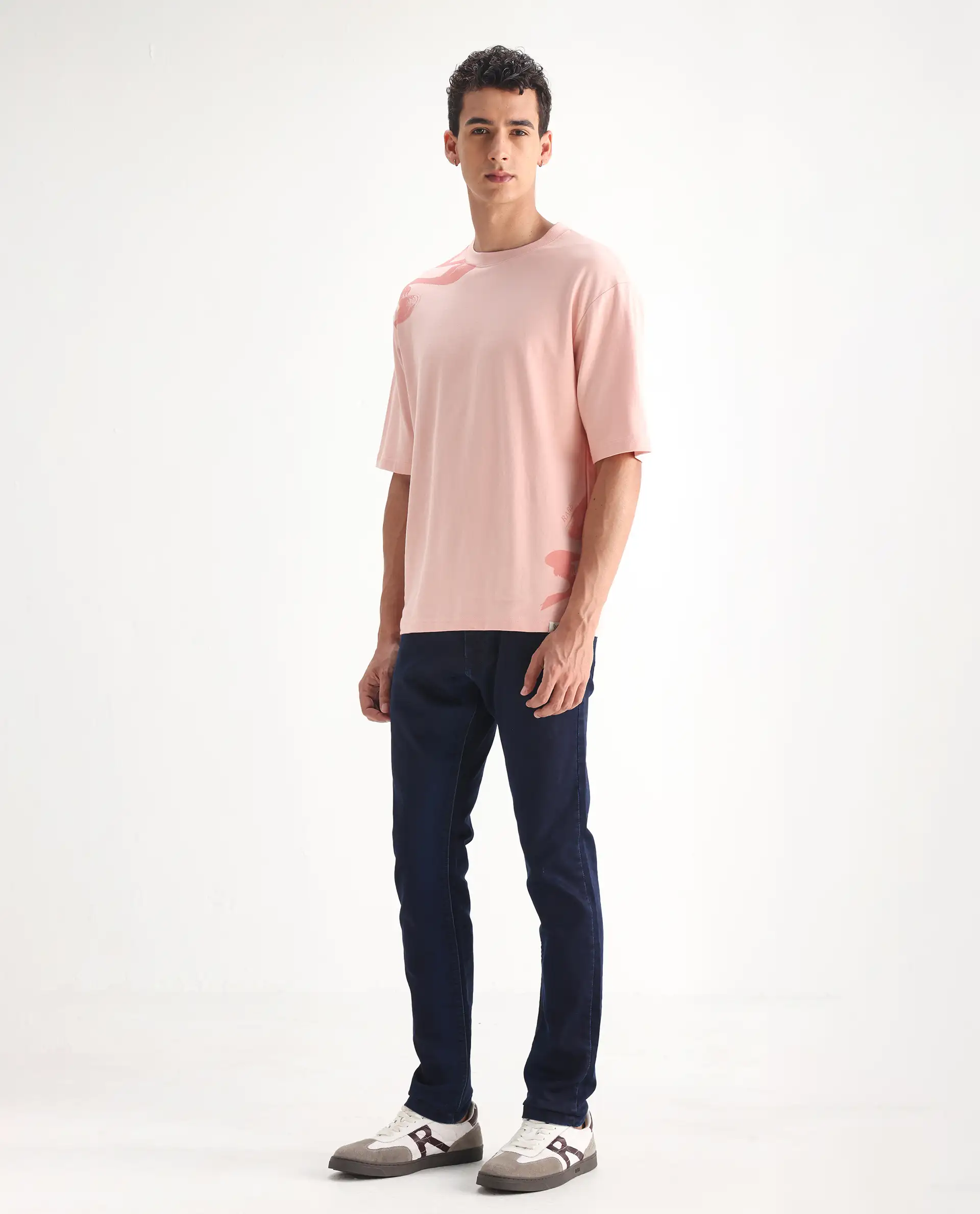 Rare Rabbit Men's Dobe Dark Blue Cotton Plain Hawk Slim Fit Jeans - Image 3