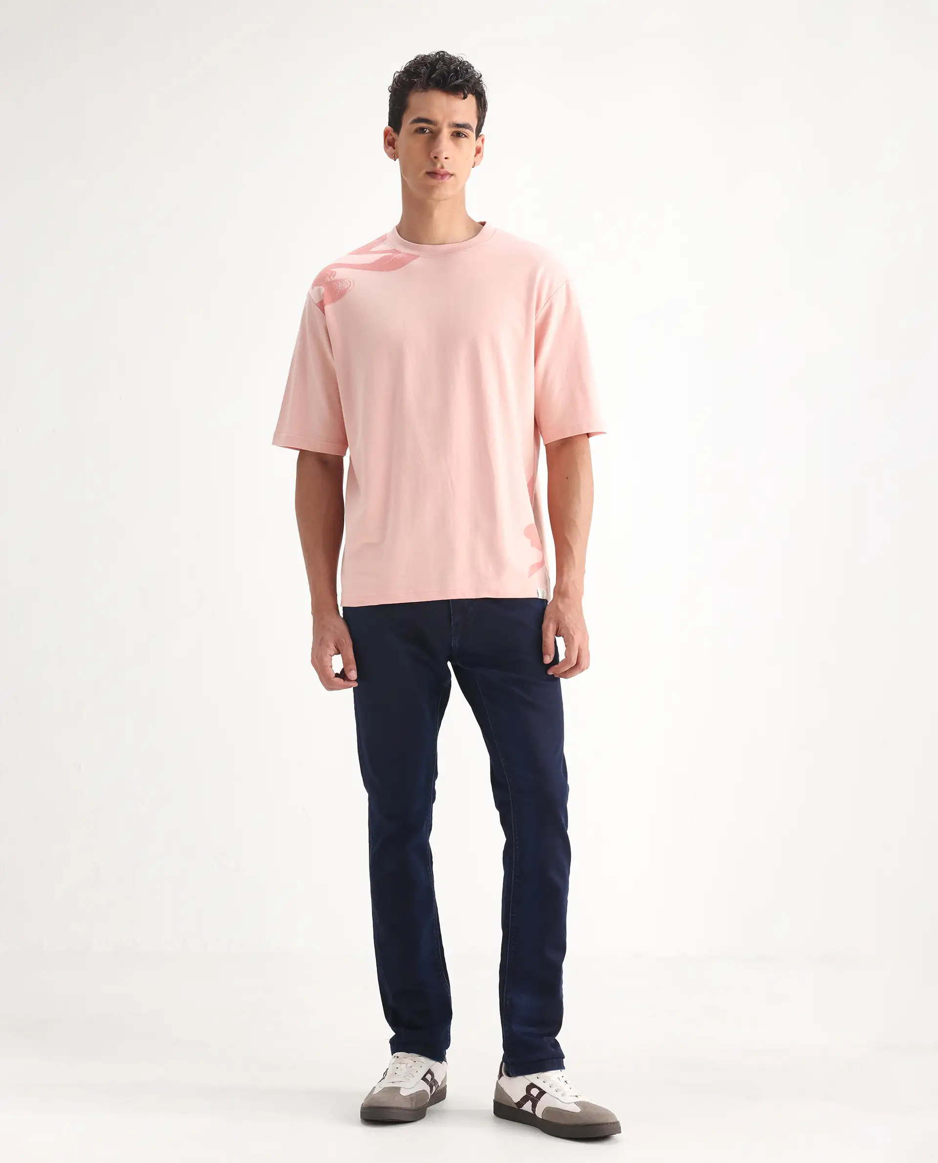 Rare Rabbit Men's Dobe Dark Blue Cotton Plain Hawk Slim Fit Jeans - Image 5