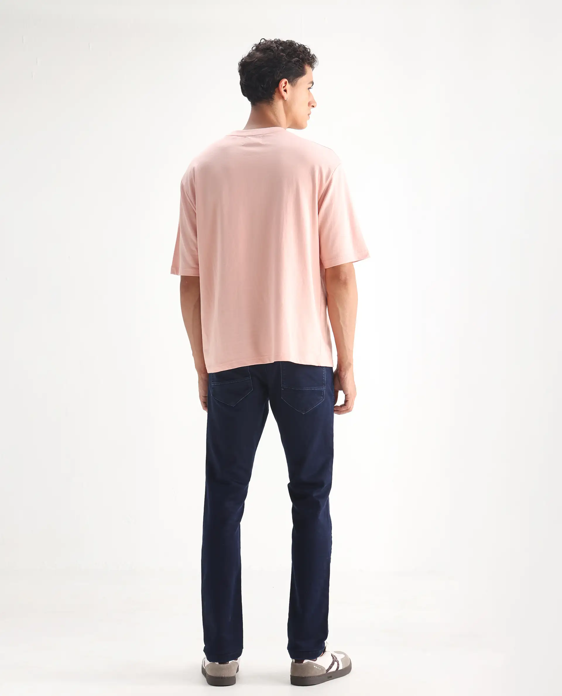 Rare Rabbit Men's Dobe Dark Blue Cotton Plain Hawk Slim Fit Jeans - Image 9