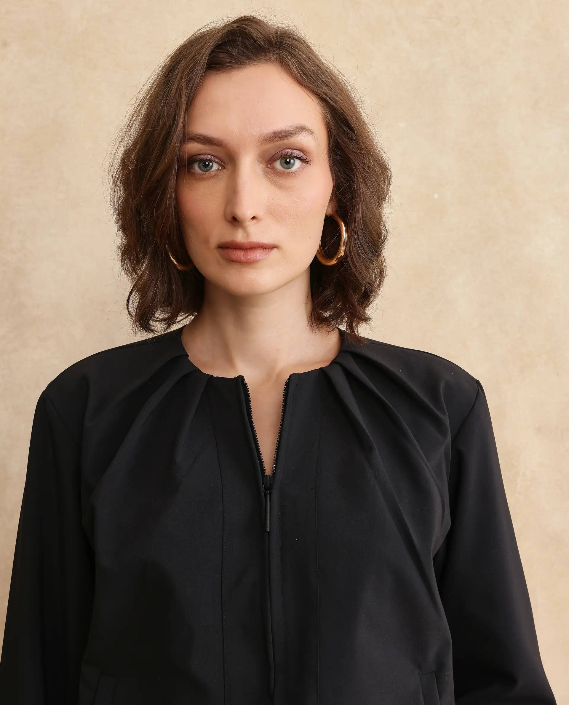Rareism Women's Dockly Black Crew Neck Plain Regular Fit Jacket - Image 3