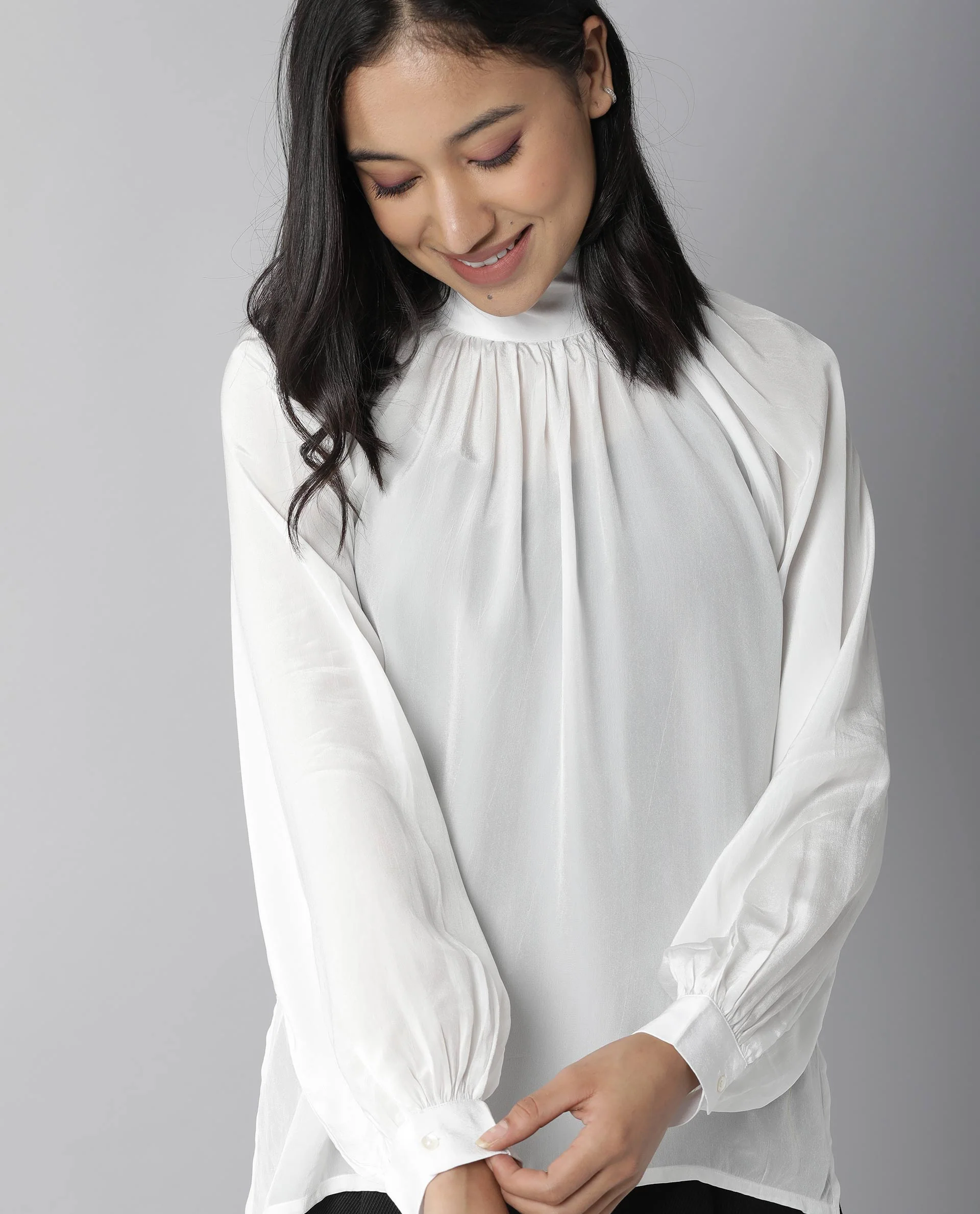 Rareism Women Domino White Top Full Sleeves Solid - Image 10