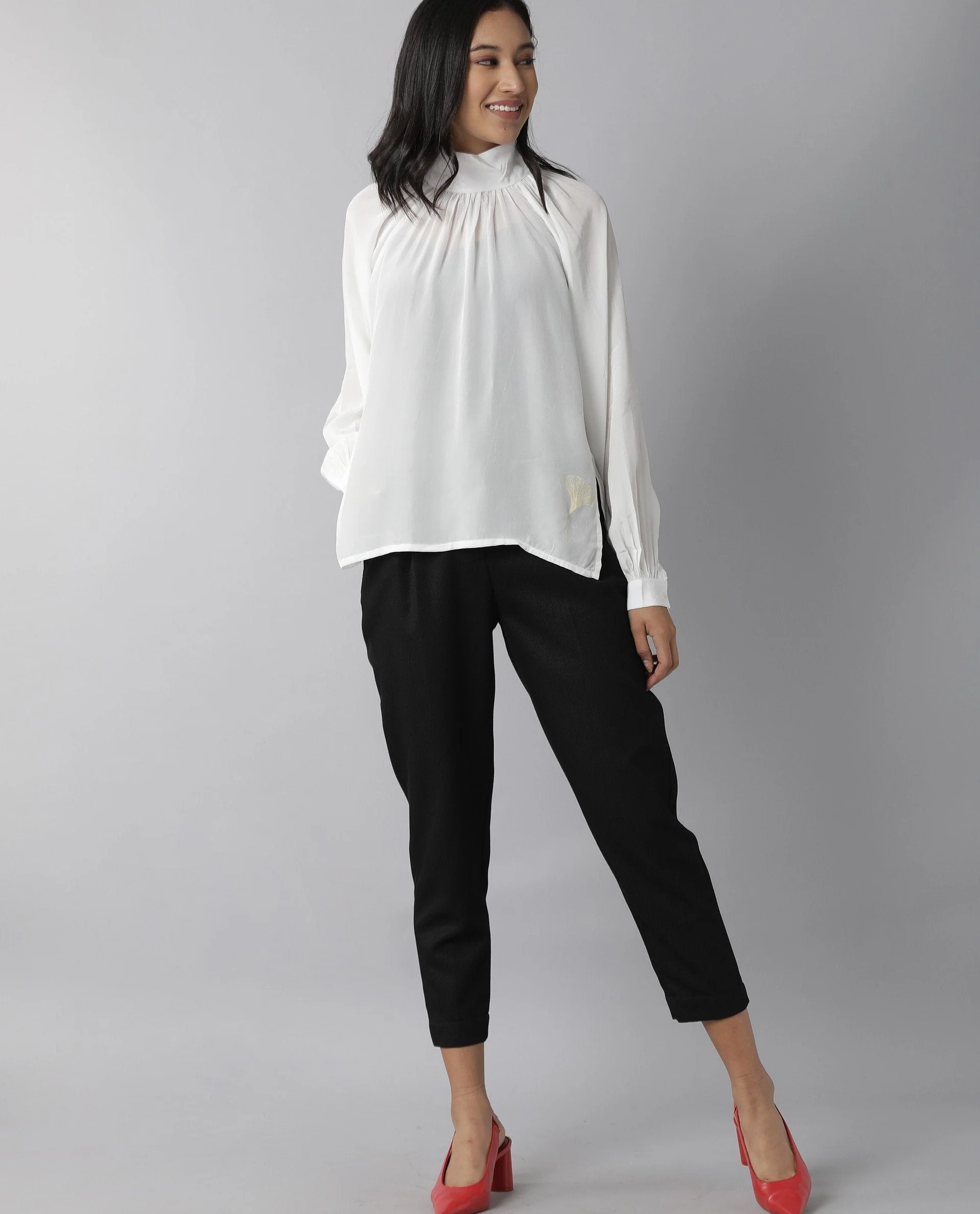Rareism Women Domino White Top Full Sleeves Solid - Image 9