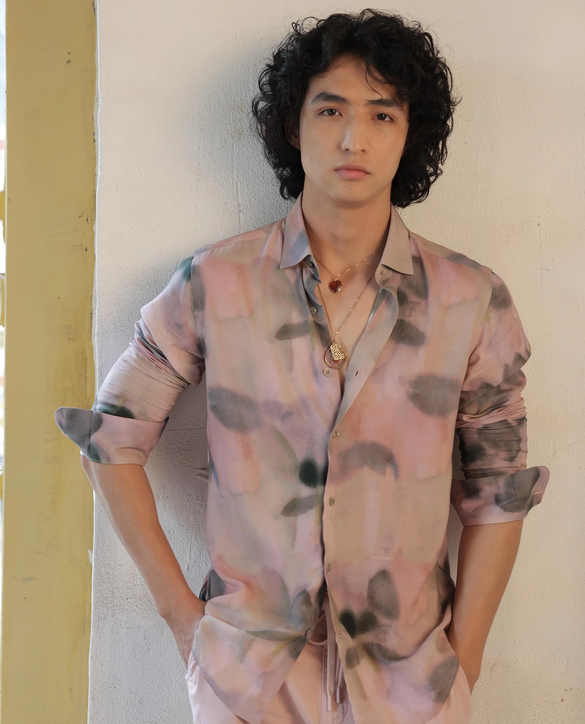 Rare Rabbit Men's Donac Dusky Olive Viscose Abstract Print Regular Fit Full Sleeve Collared Shirt - Image 7