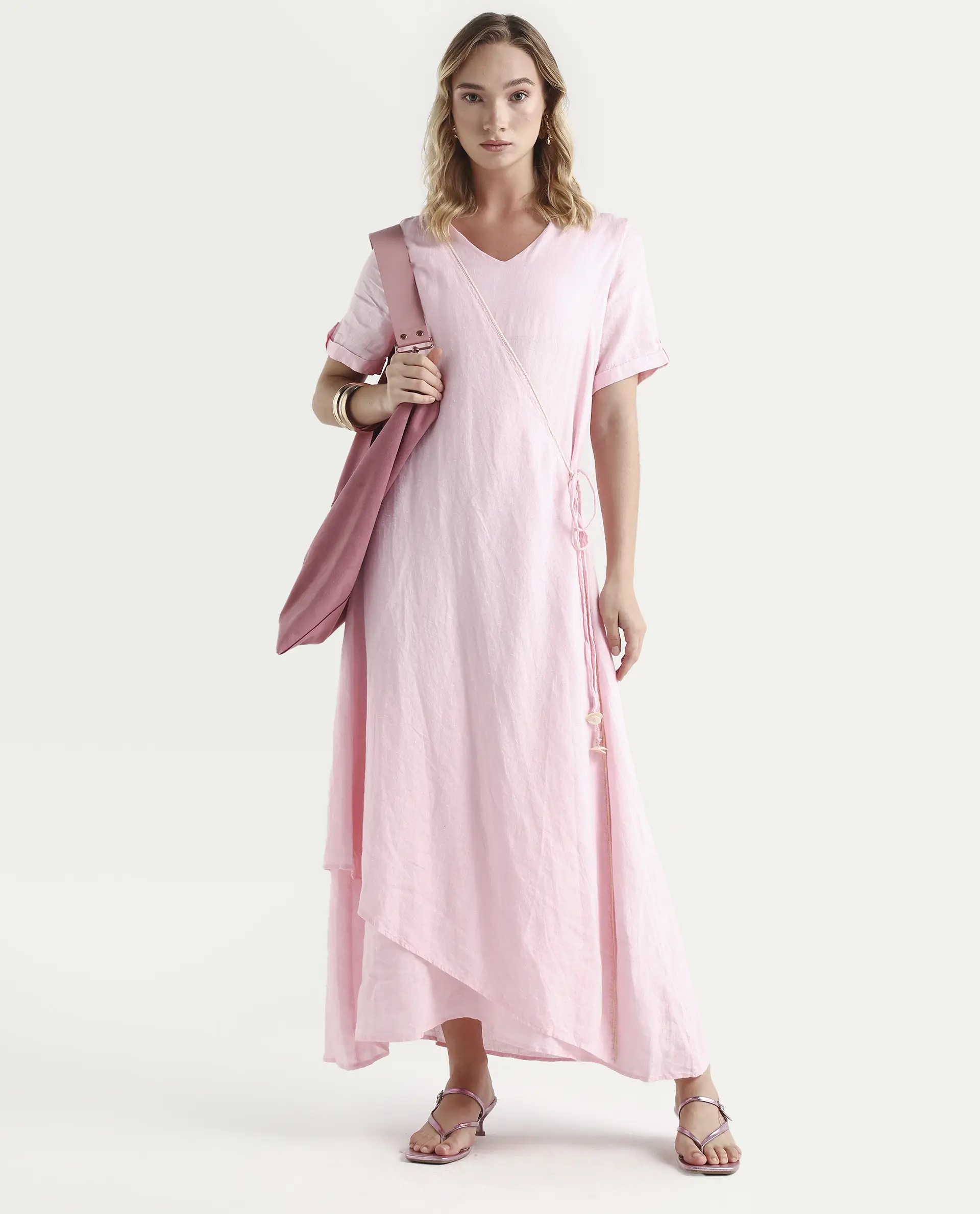 Rareism Women's Doodle Pink Linen Dress - Image 2