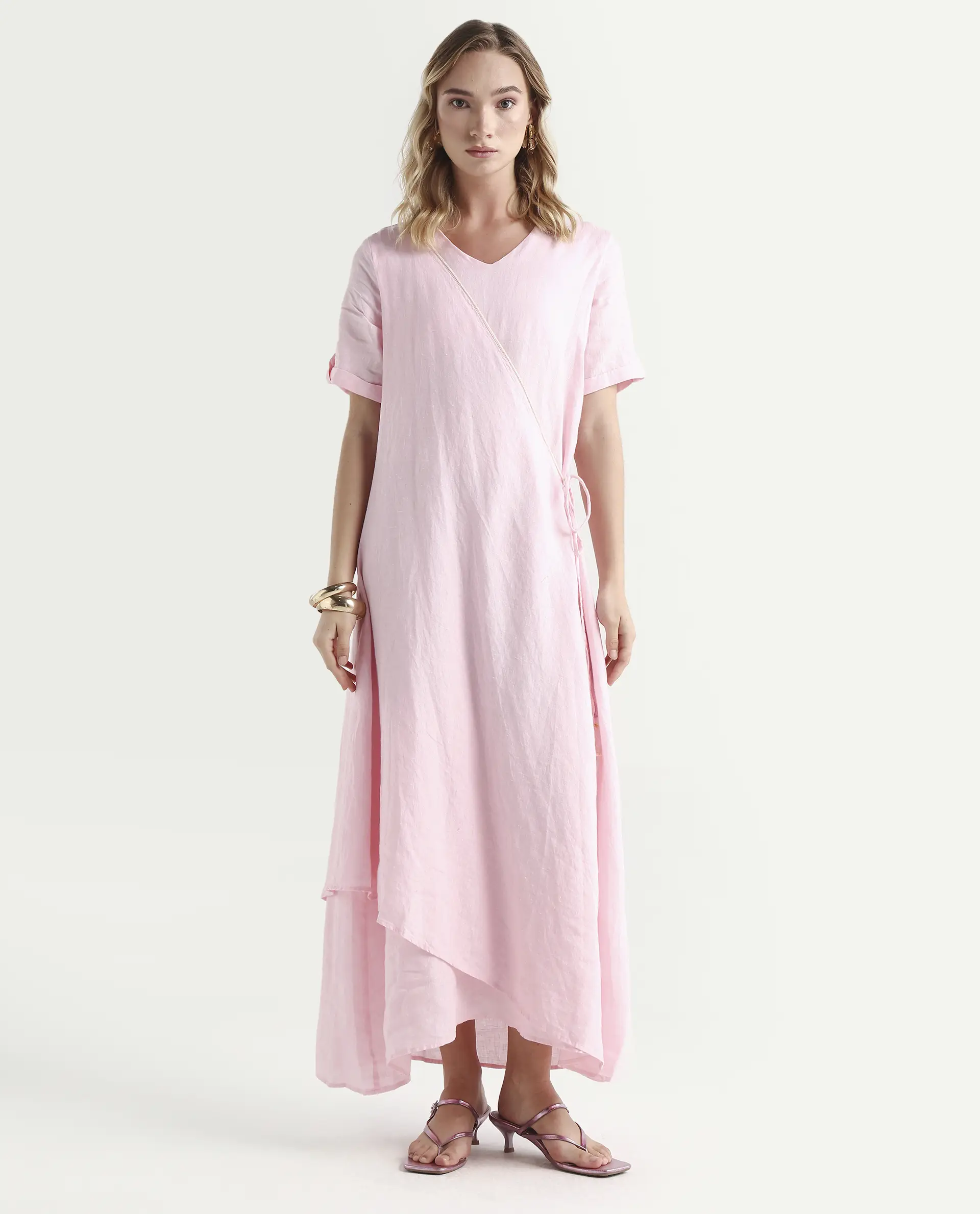 Rareism Women's Doodle Pink Linen Dress - Image 4
