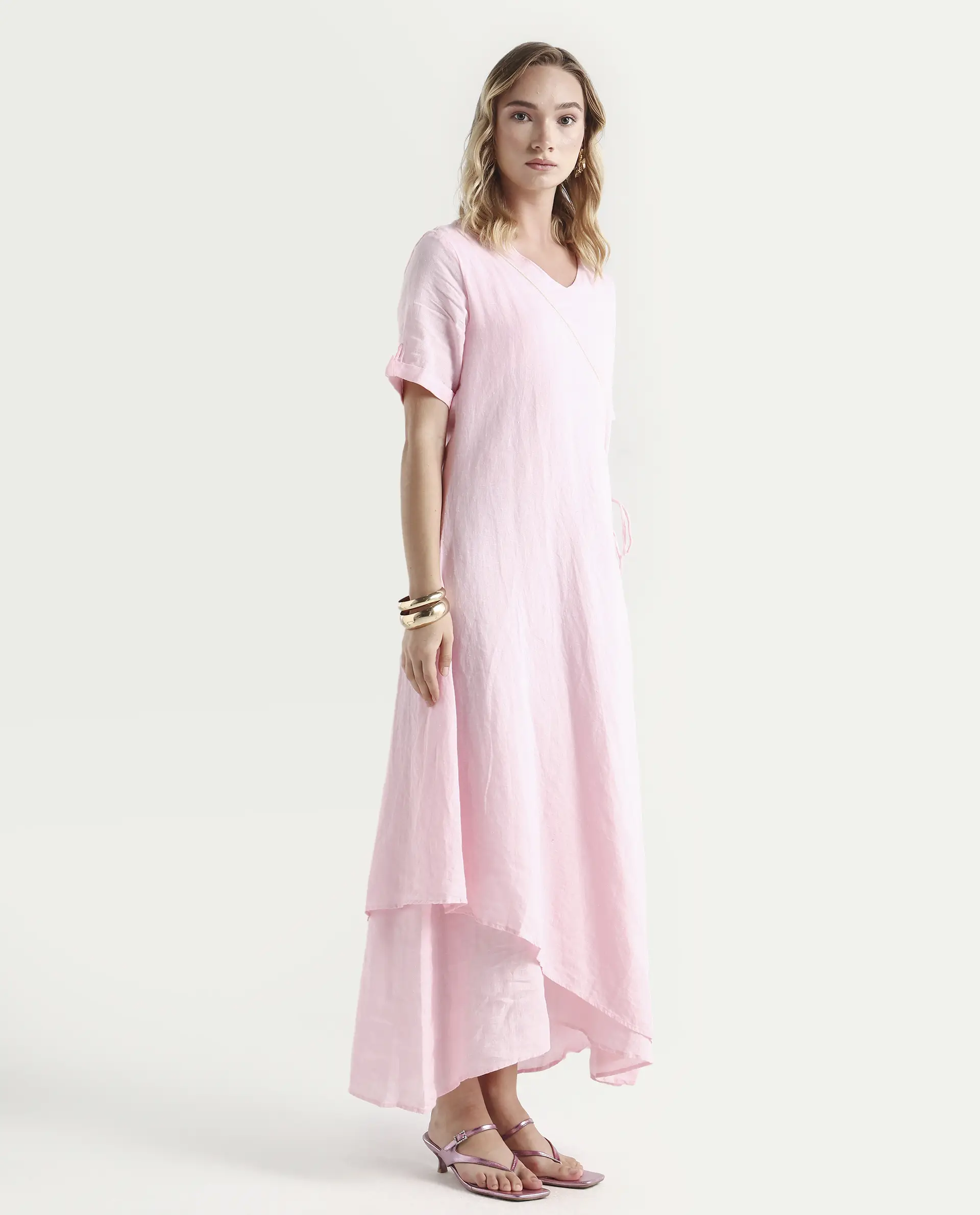 Rareism Women's Doodle Pink Linen Dress - Image 5