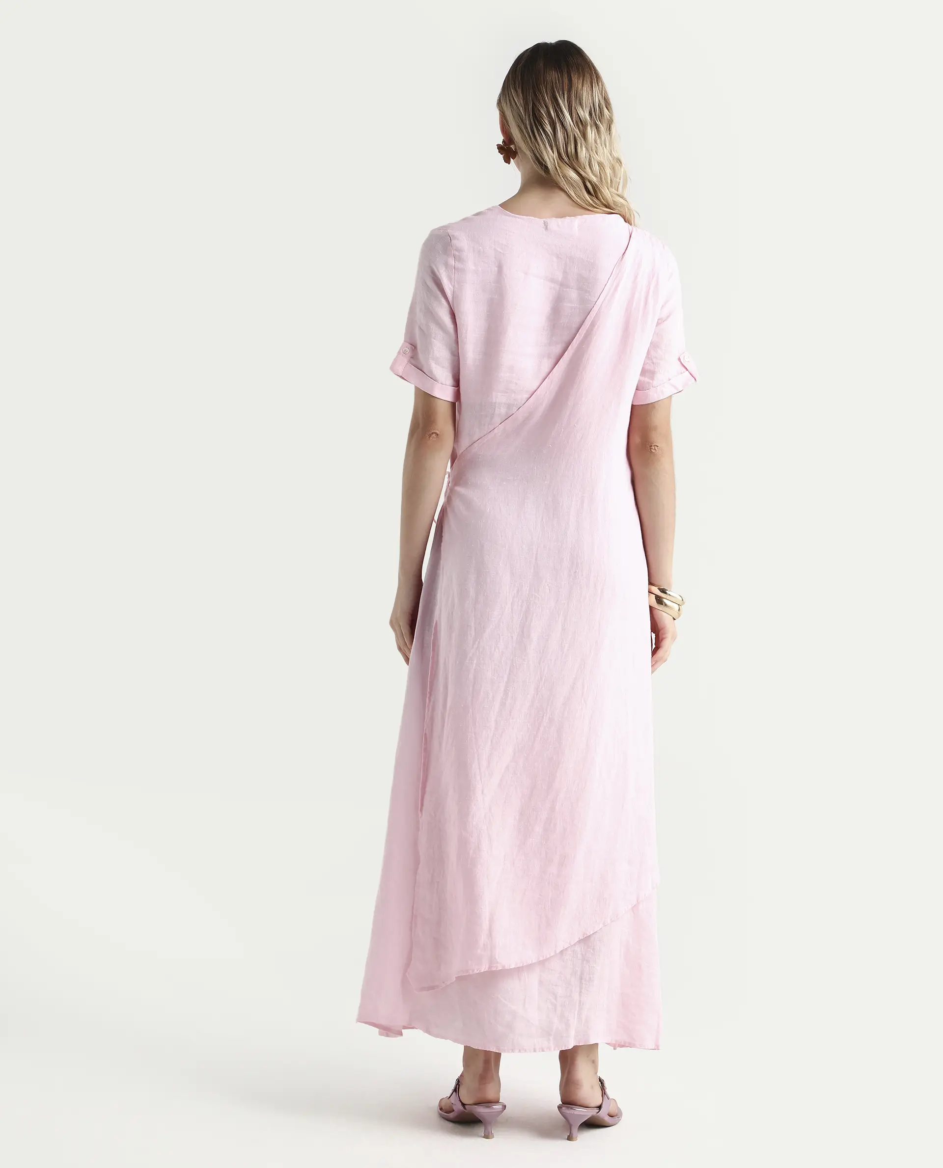 Rareism Women's Doodle Pink Linen Dress - Image 7