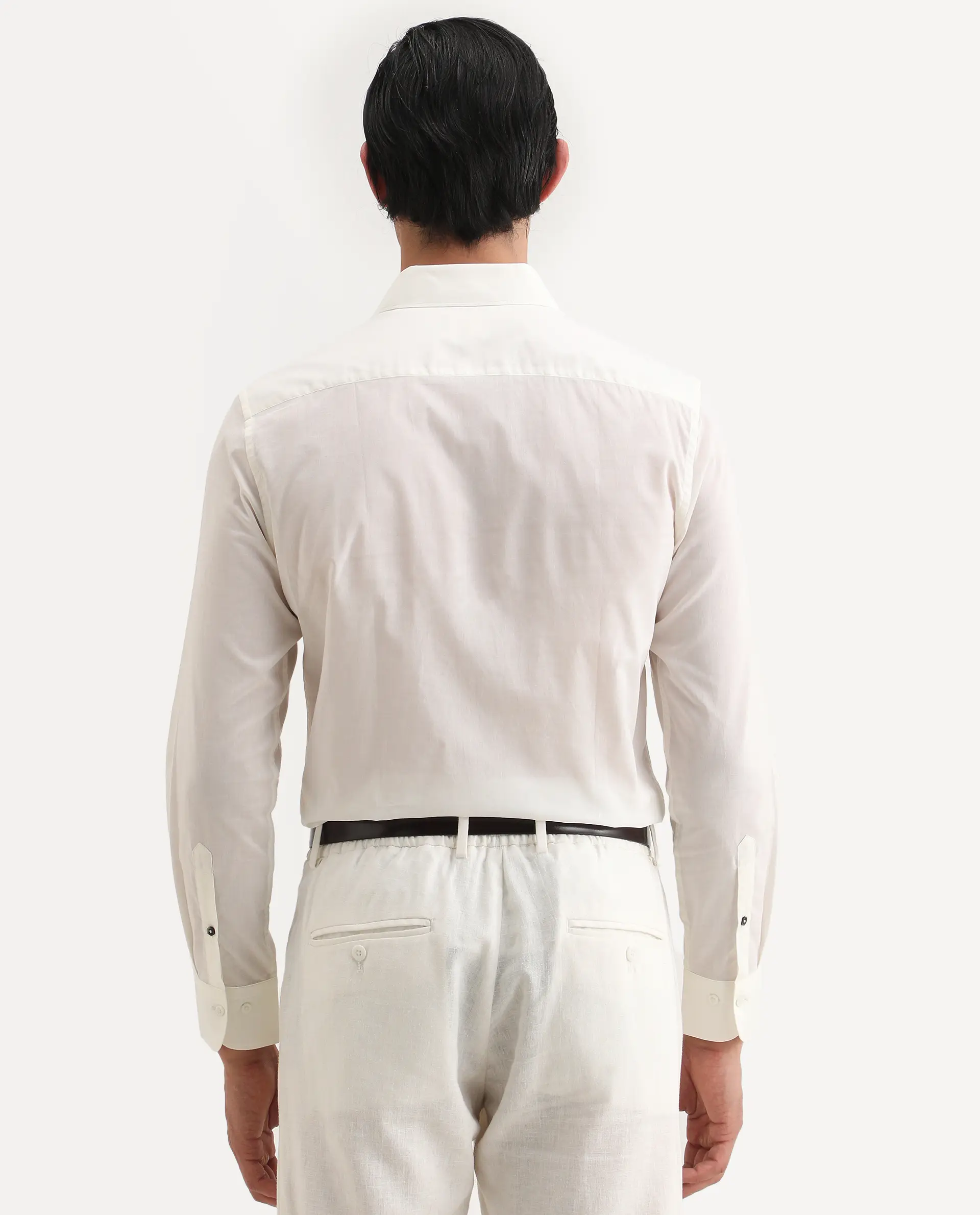 Rare Rabbit Men's Dori Off White Cotton Fabric Full Sleeves Collared Neck Button Closure Embroidered Shirt - Image 6