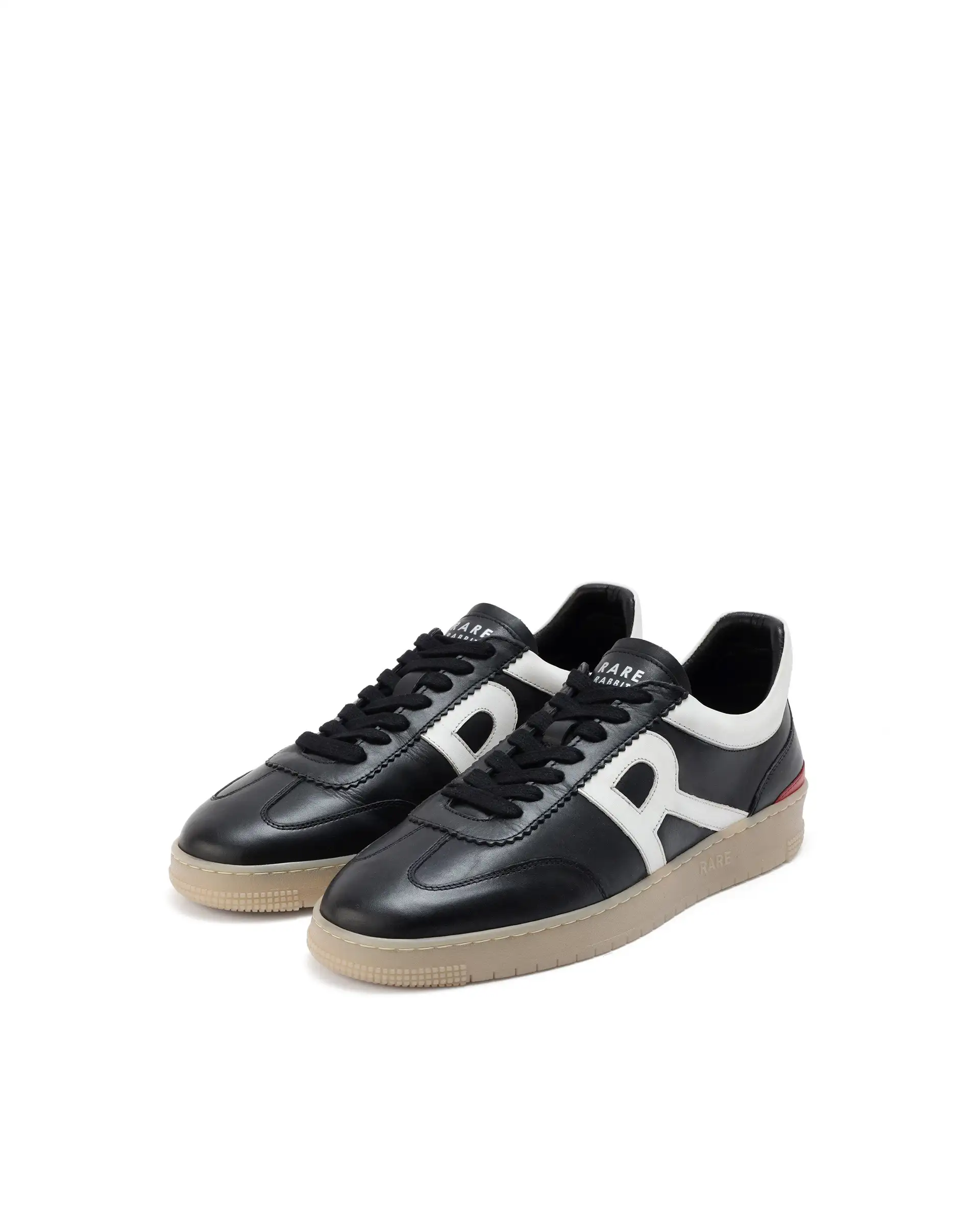 Rare Rabbit Men's Dorset Pro Black Genuine Leather Shoes Low-Top Lace-Up Dual Tone Sneaker Shoes - Image 3